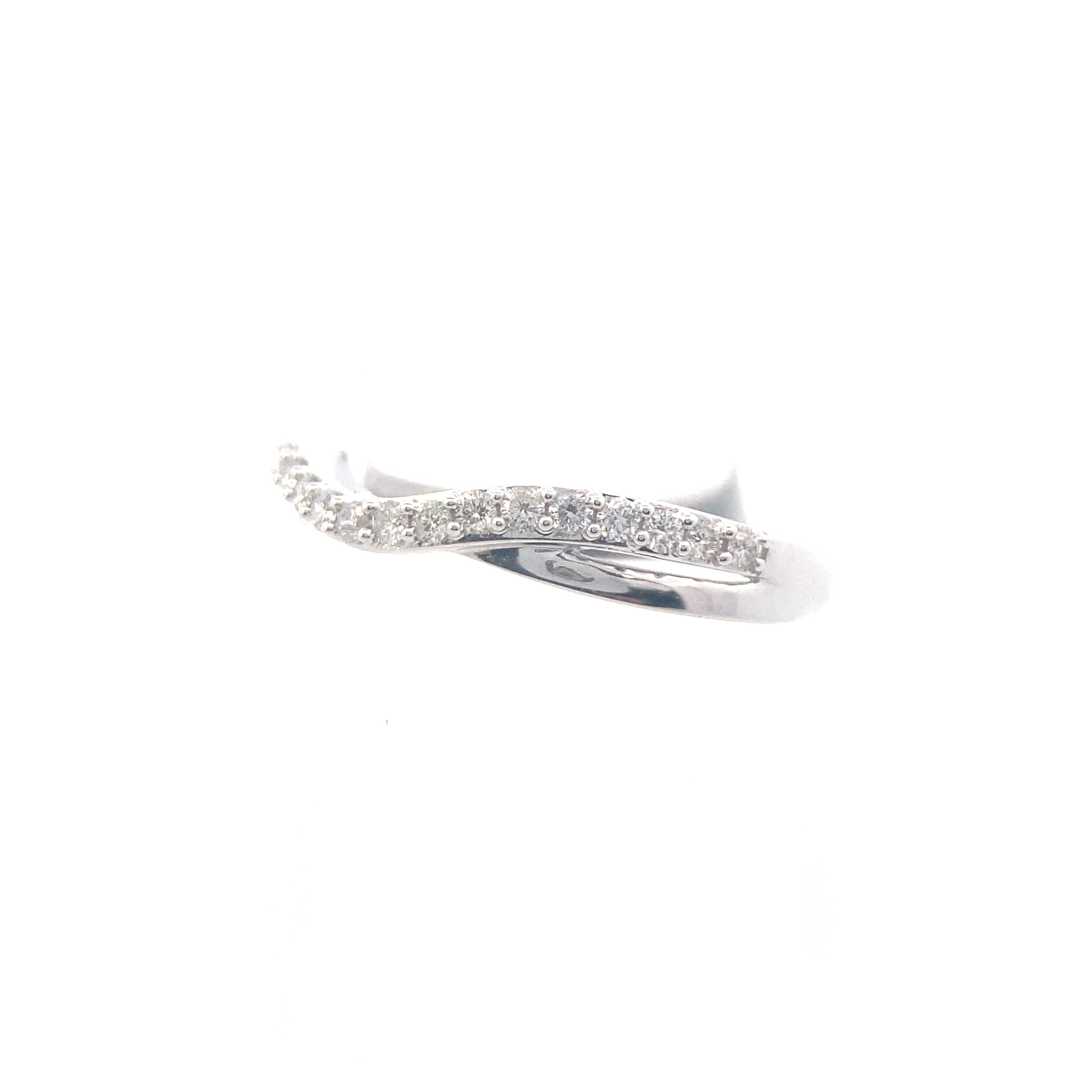 10K White Gold 1/4CT. Diamond Curve Band