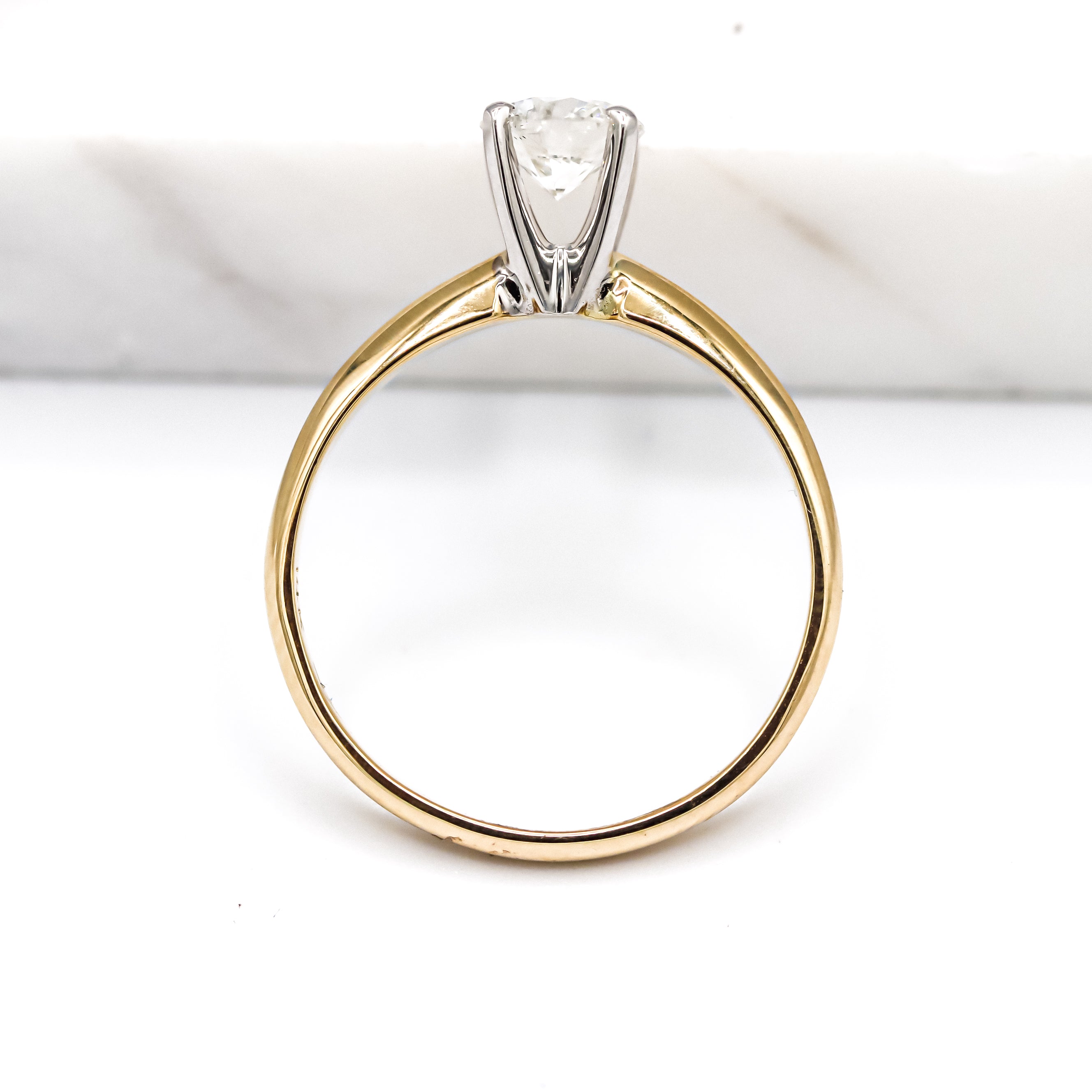 14K Yellow Gold 2/3CT. Round Lab-Grown Diamond Solitaire Ring