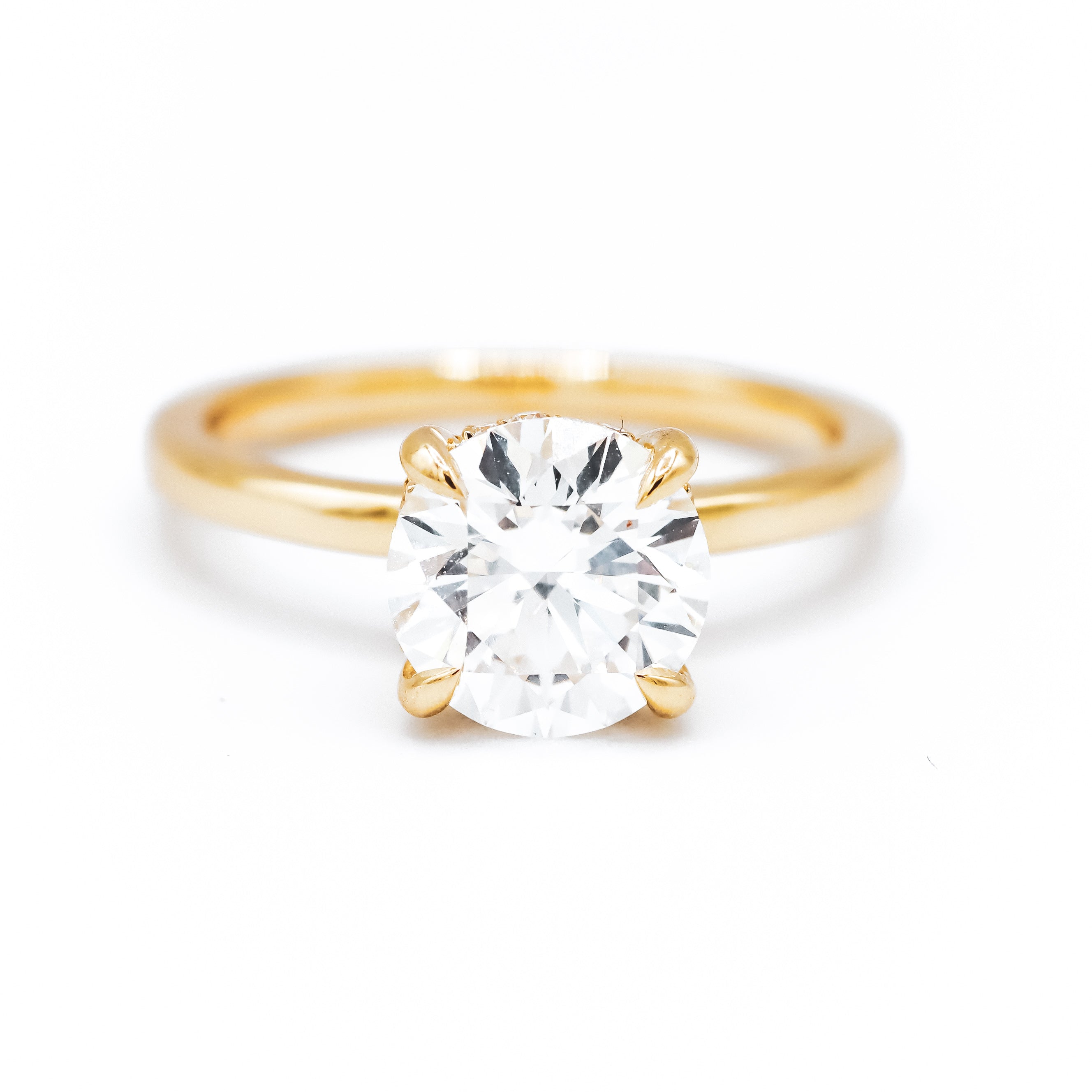 14K Yellow Gold Certified 2CT. Round Lab-Grown Diamond Engagement Ring