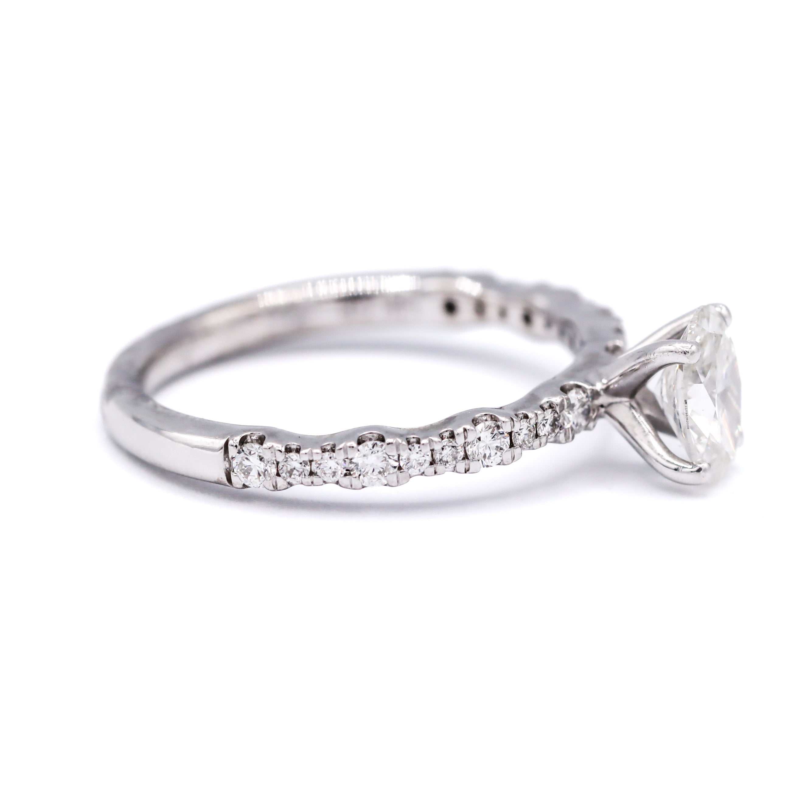 14K White Gold 3/4CT. Oval Lab-Grown Diamond Engagement Ring