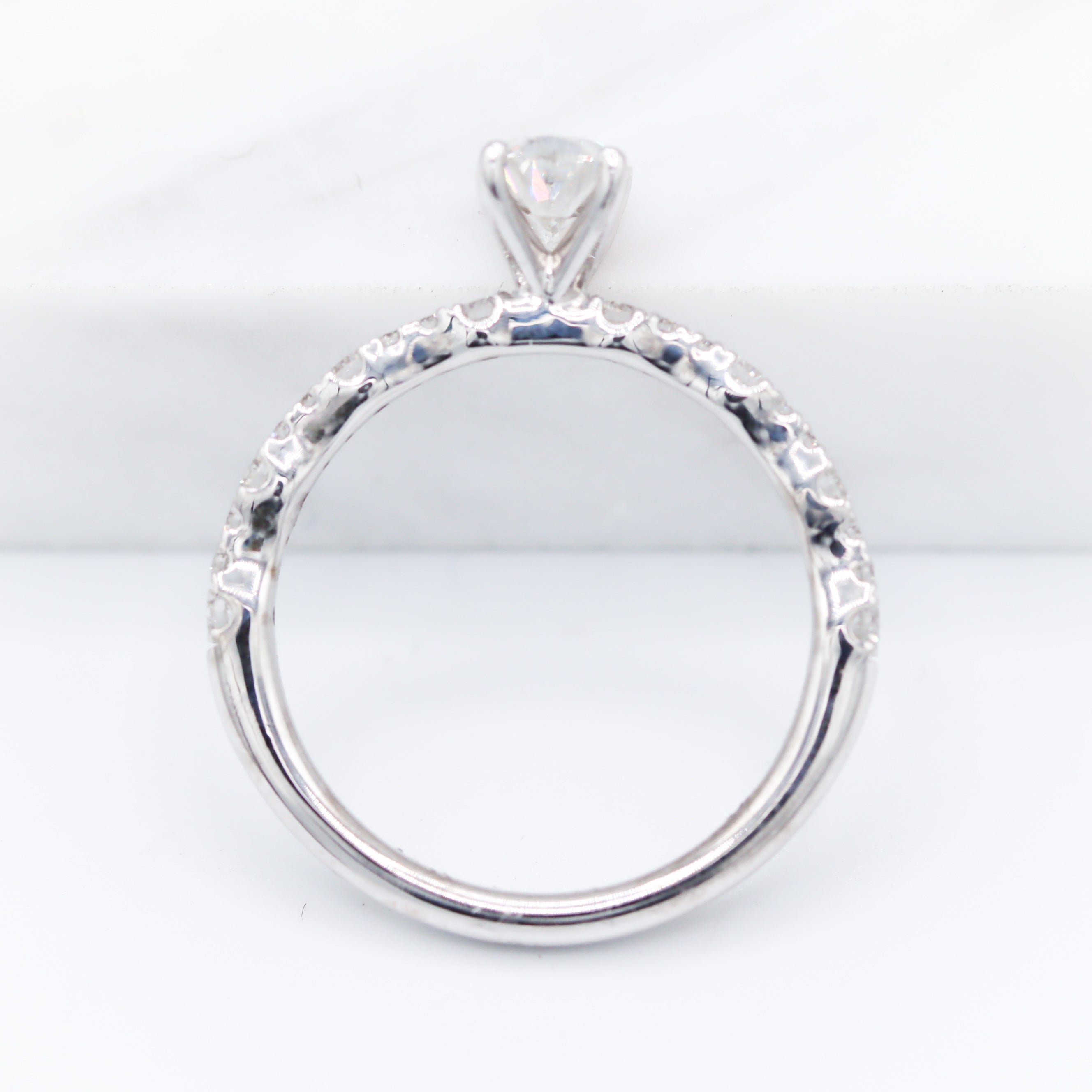 14K White Gold 3/4CT. Oval Lab-Grown Diamond Engagement Ring