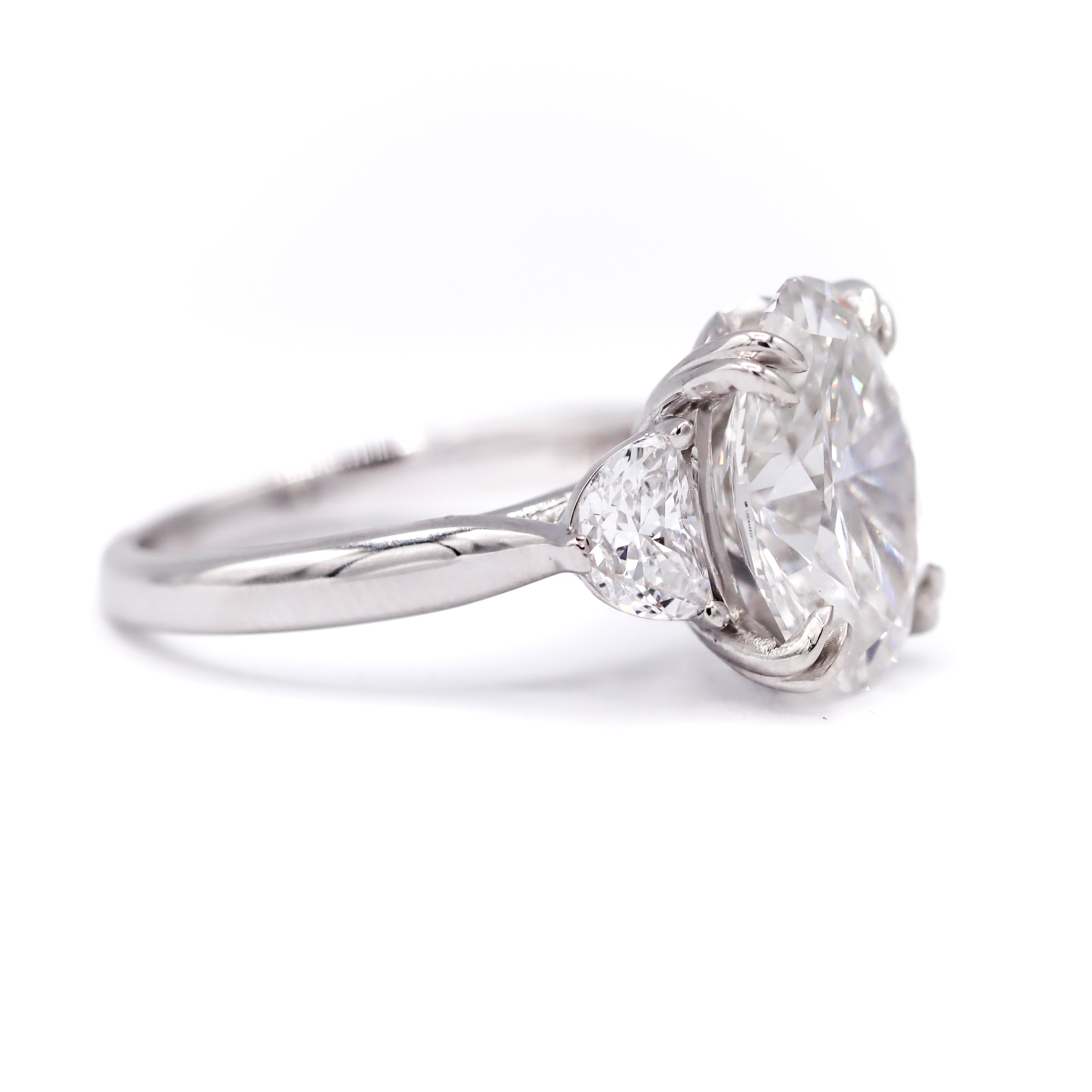 14K White Gold 6CT. Oval Lab Grown Diamond Engagement Ring