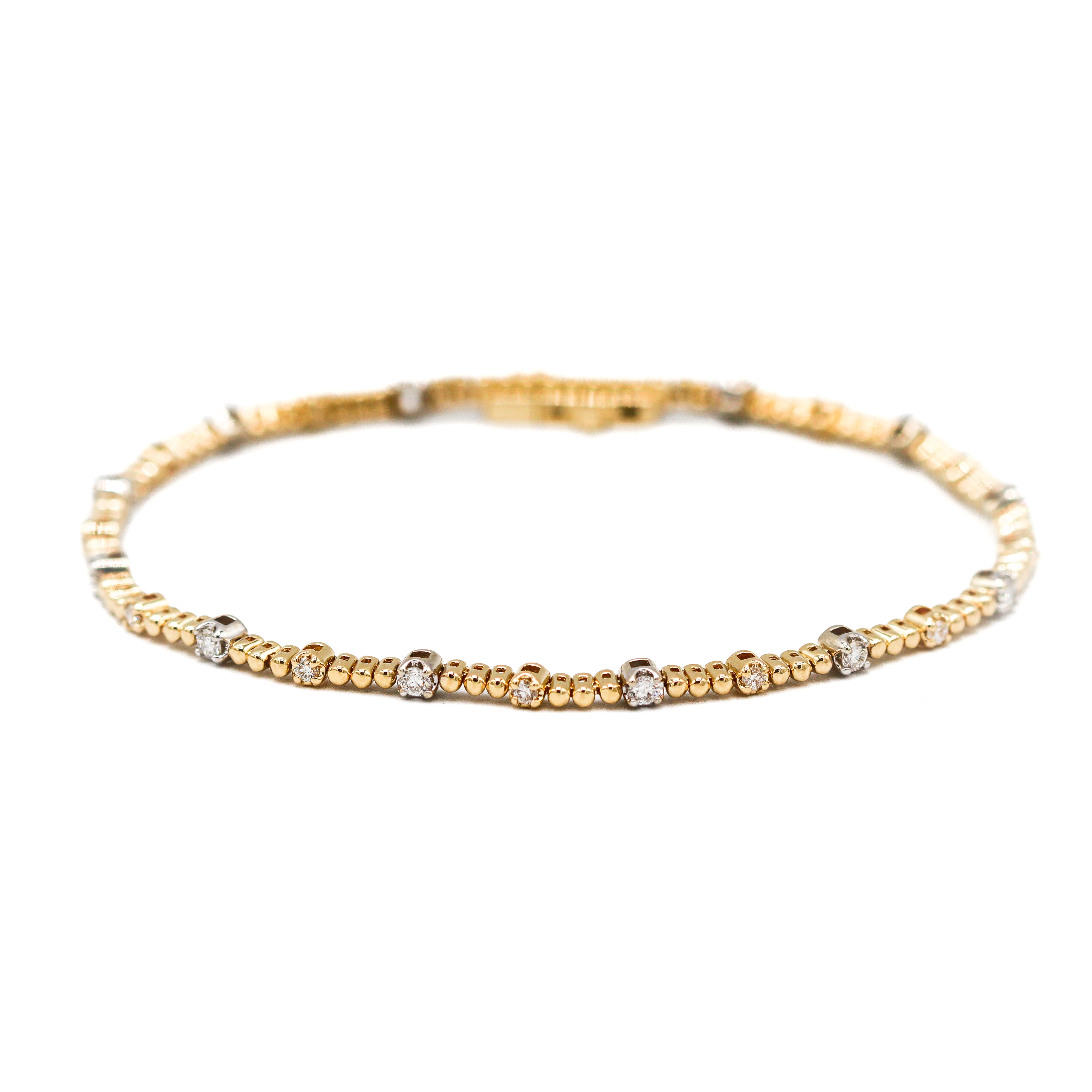 14K Yellow Gold 5/8 CTW Diamond Tennis Bracelet