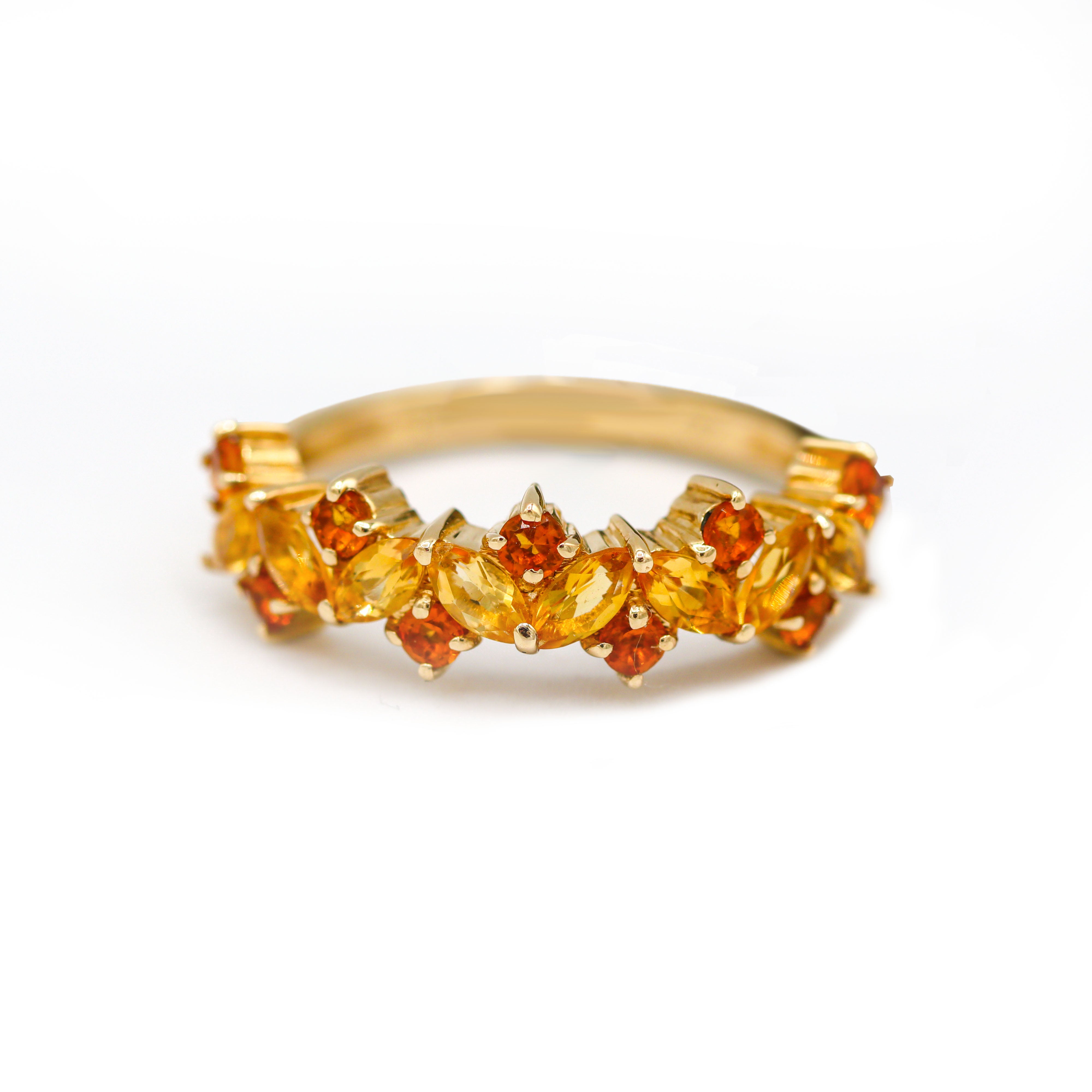 14K Yellow Gold 5/8CT. Citrine Snowdrift Ring