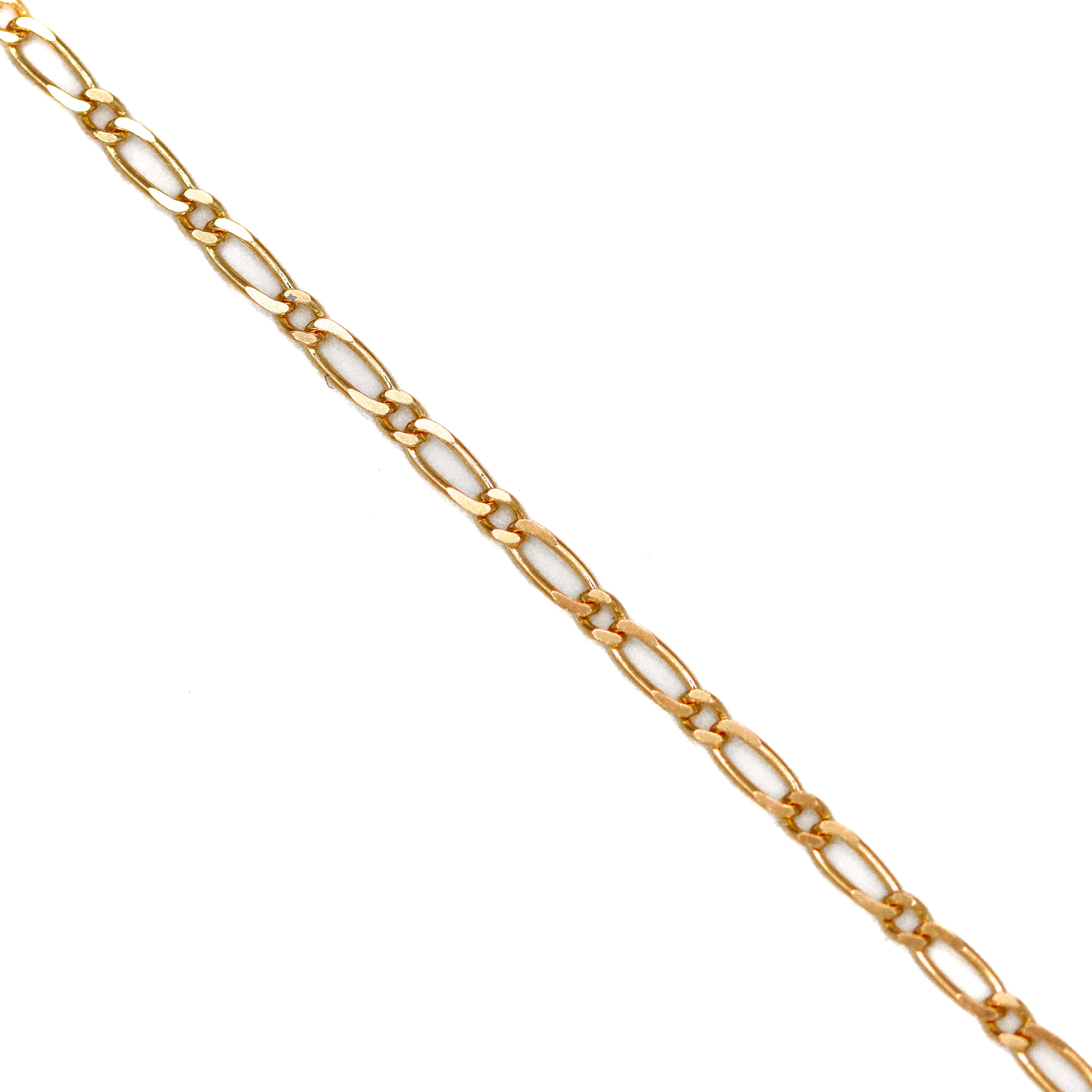 14K Yellow Gold Fancy Paperclip & 1 Round Link Forever Bracelet