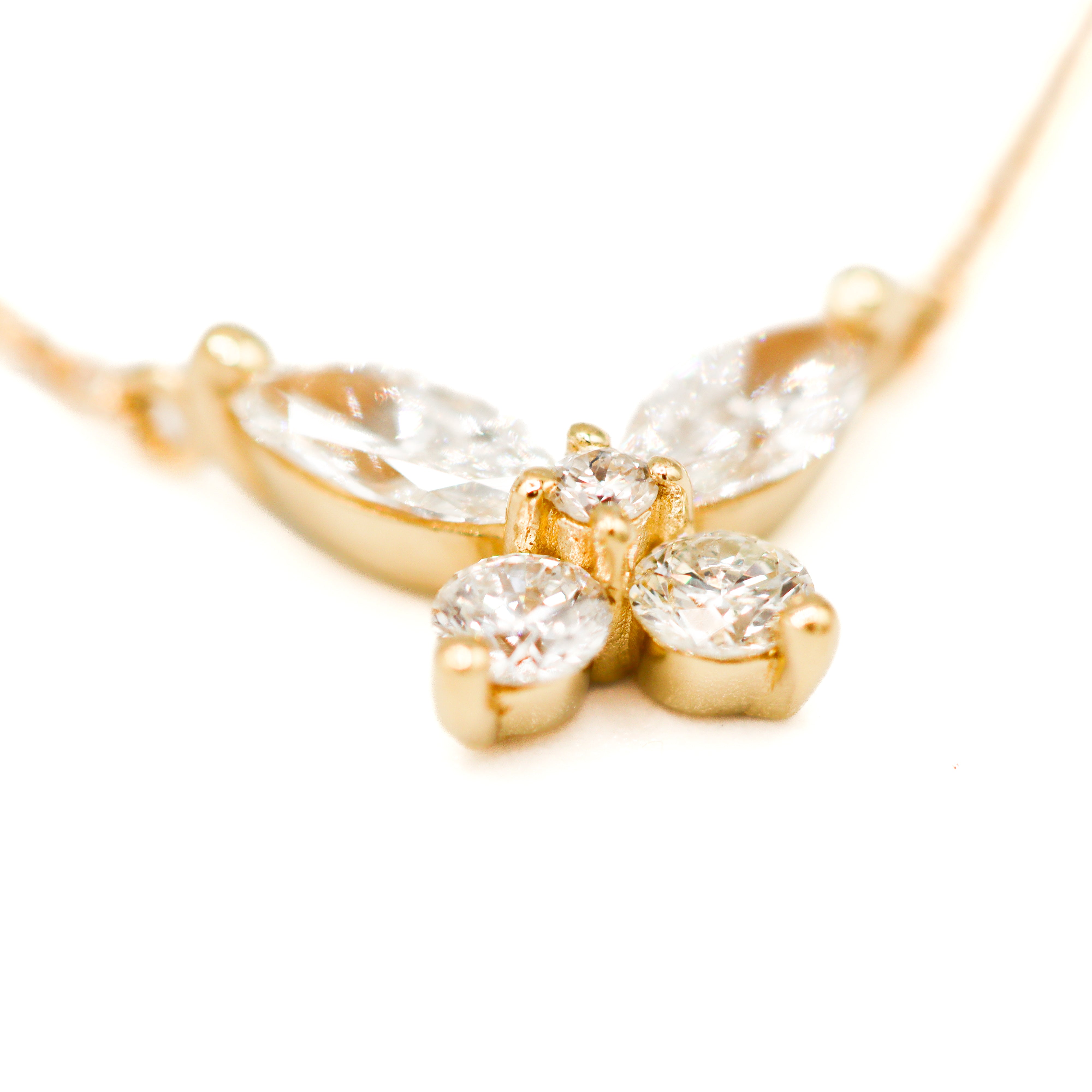 14K Yellow Gold 1 -3/4CT. Diamond Butterfly Necklace