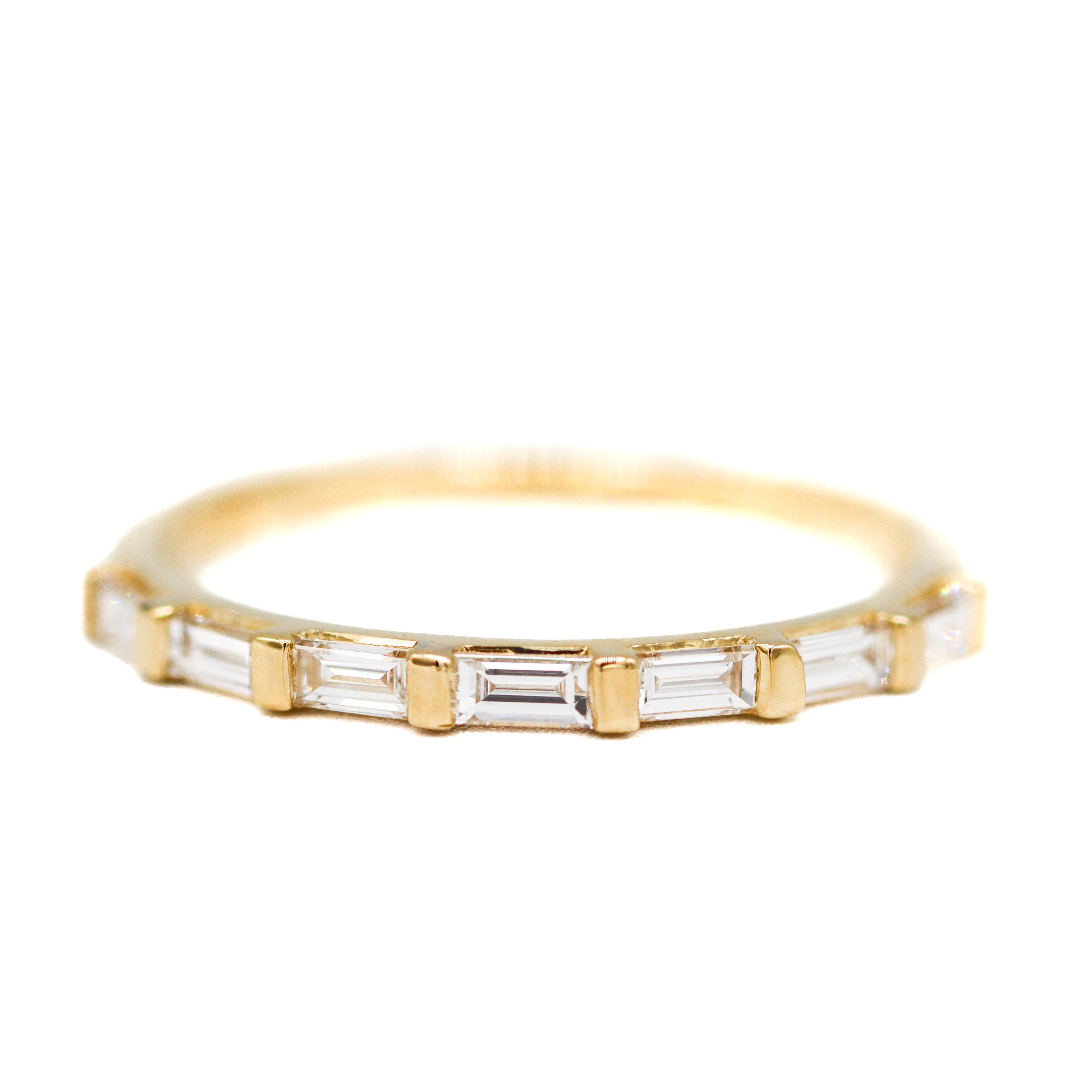 14K Yellow Gold 1/3CT. Emerald-Cut Lab-Grown Diamond Band