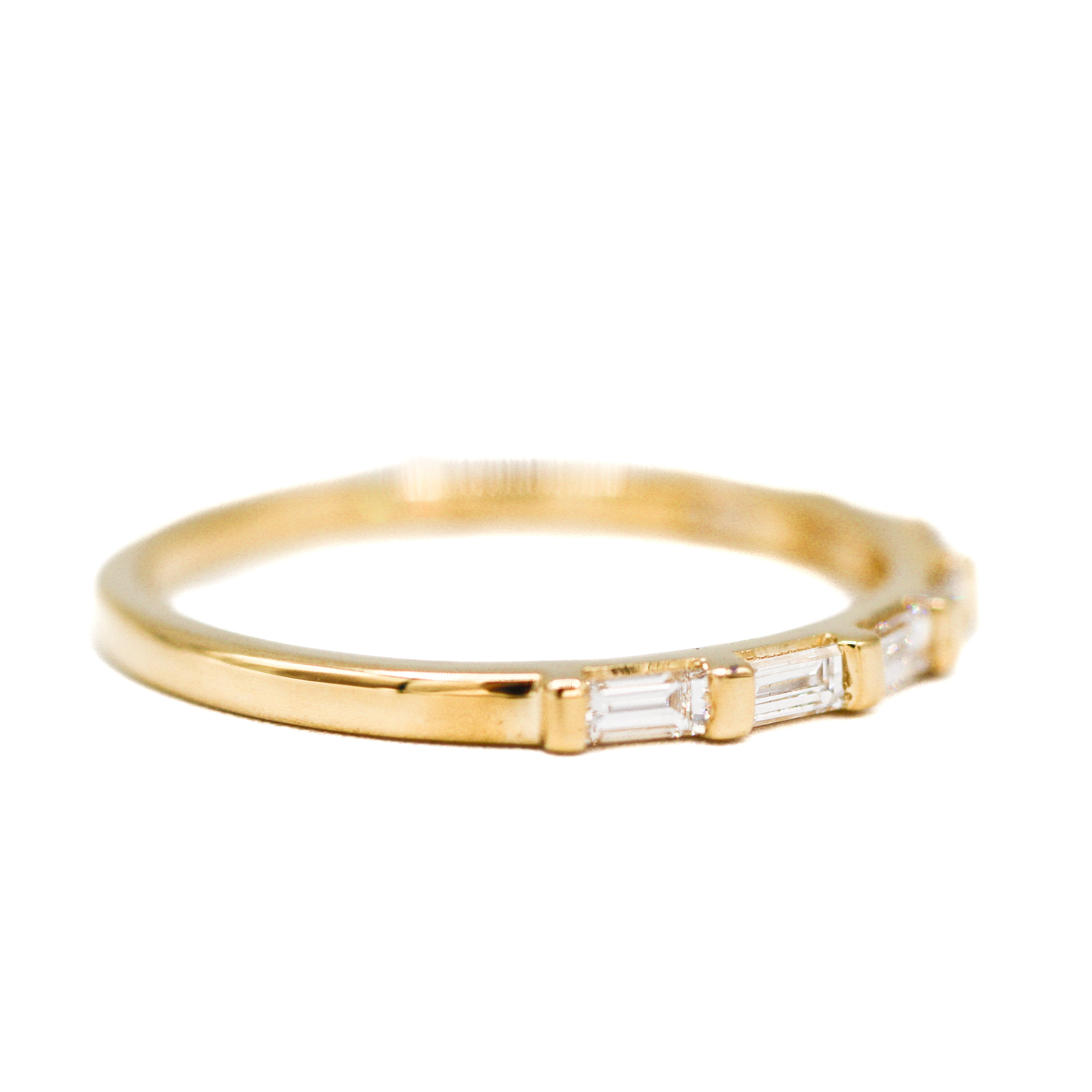 14K Yellow Gold 1/3CT. Emerald-Cut Lab-Grown Diamond Band