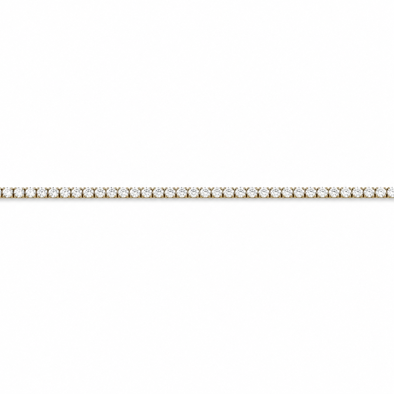 Gold bracelet with diamonds on a white background