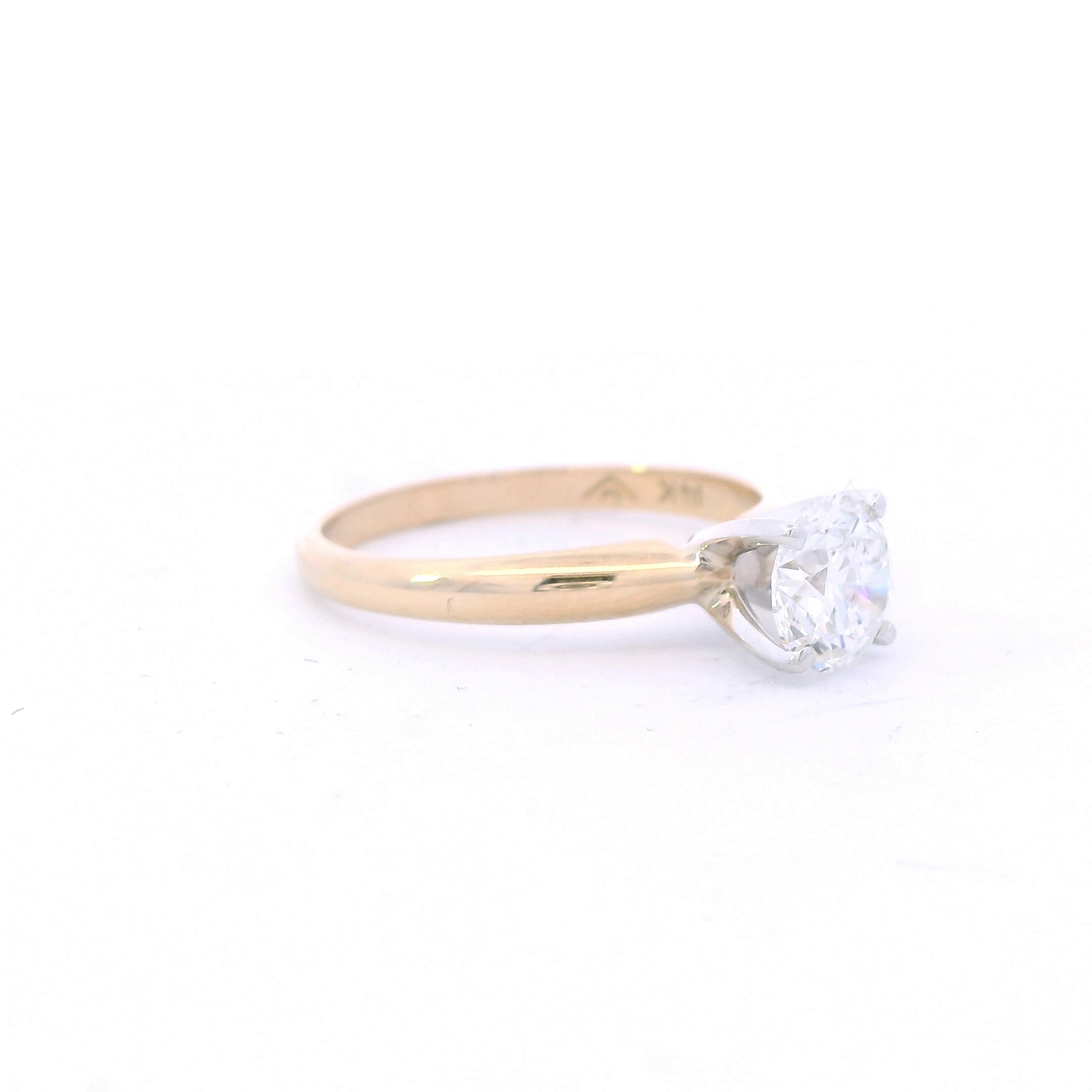 14K Yellow Gold 1CT. Round Lab-Grown Diamond Solitaire Ring