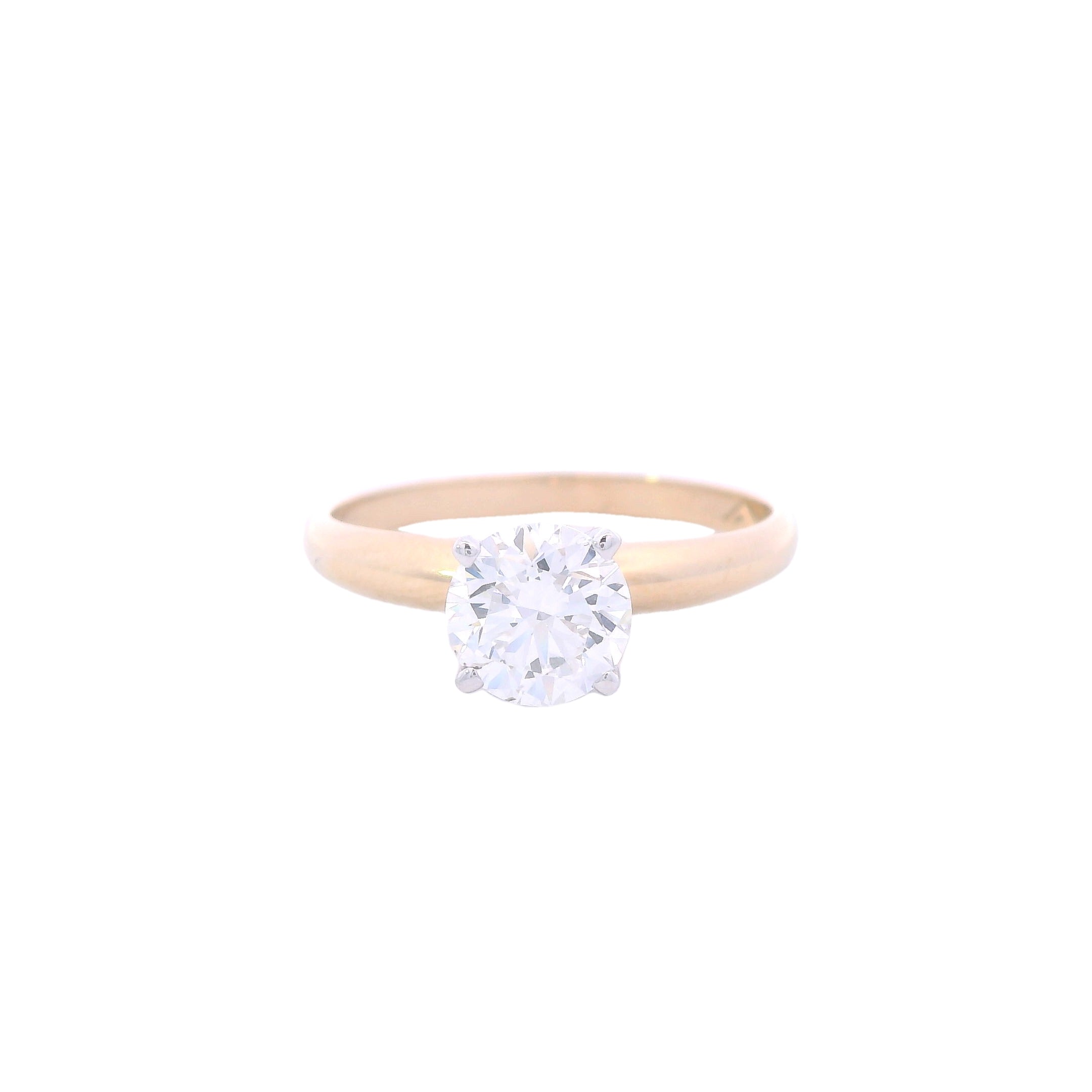 14K Yellow Gold 1CT. Round Lab-Grown Diamond Solitaire Ring