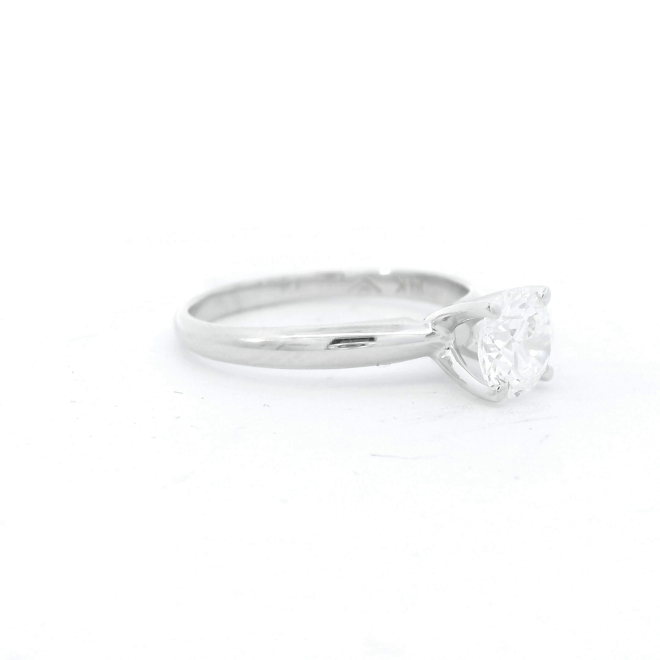 14K White Gold 1-1/5CT. Round Lab-Grown Diamond Solitaire Ring