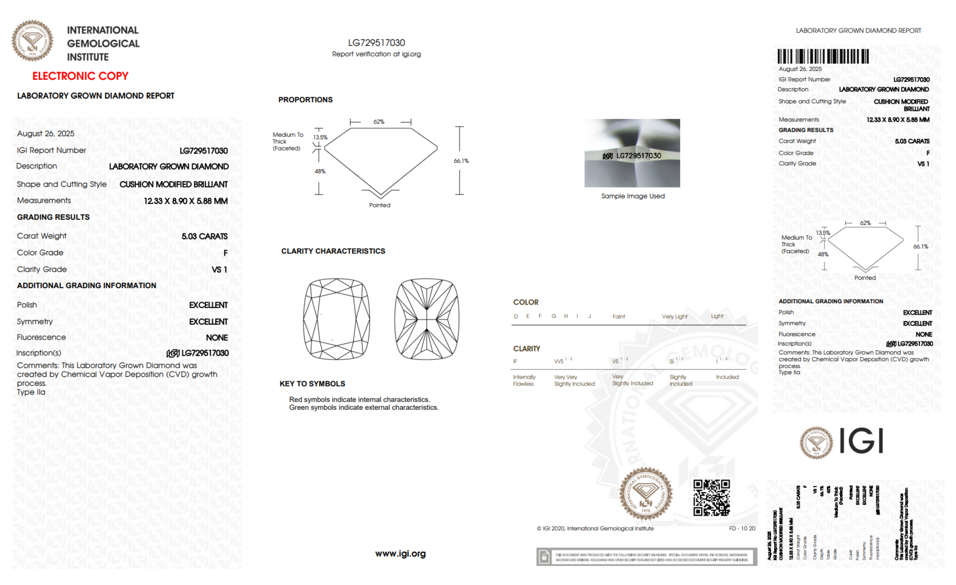 5.03CT. Certified Loose Elongated Cushion Cut Lab-Grown Diamond