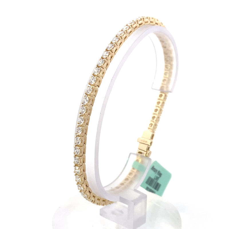 14K Yellow Gold 5CT. Lab-Grown Diamond Tennis Bracelet