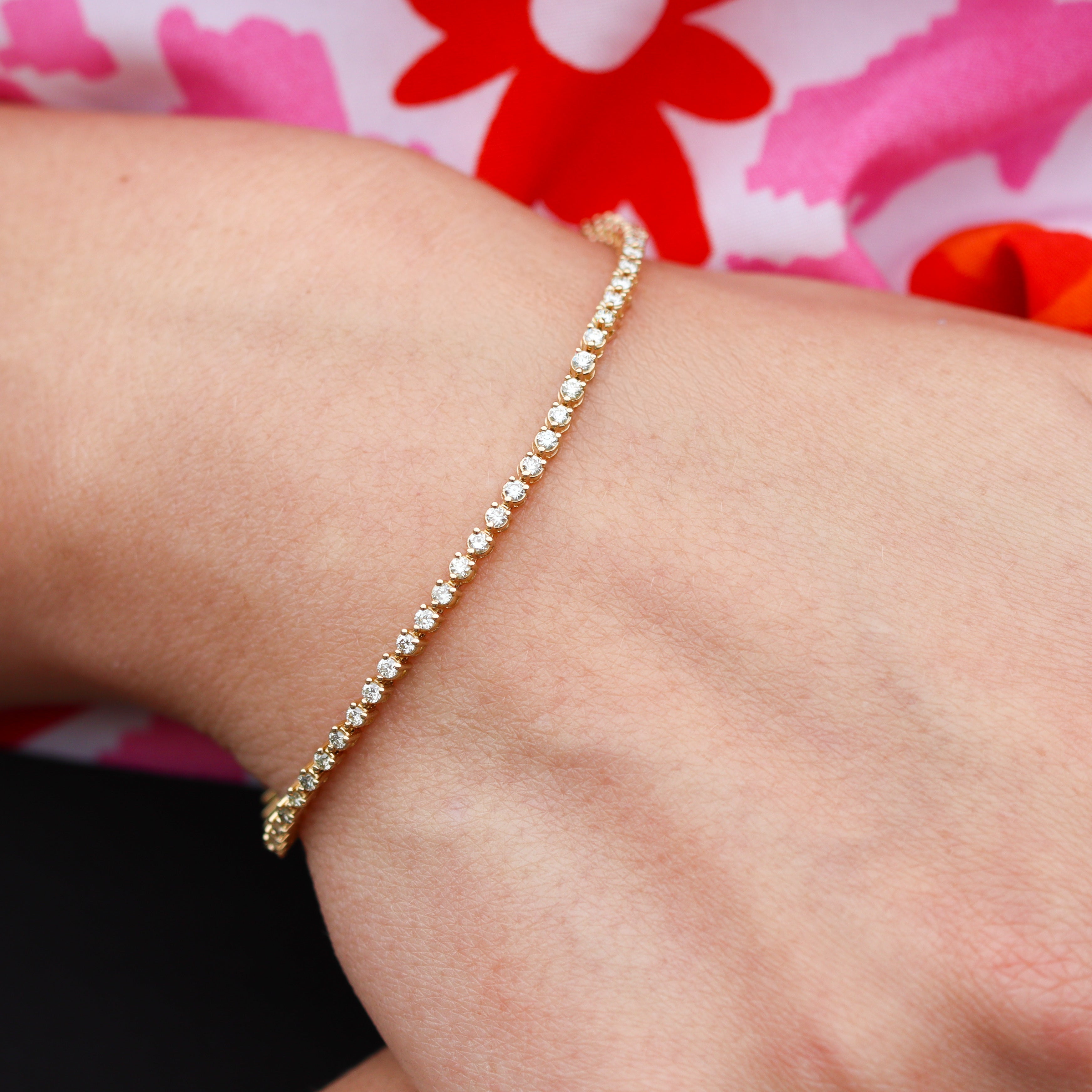 14K Yellow Gold 1.34CT. Lab-Grown Diamond Tennis Bracelet