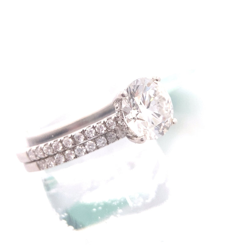 14K White Gold CERTIFIED "Daphne" 2-1/2CT. Lab-Grown Diamond Hidden-Halo Wedding Set