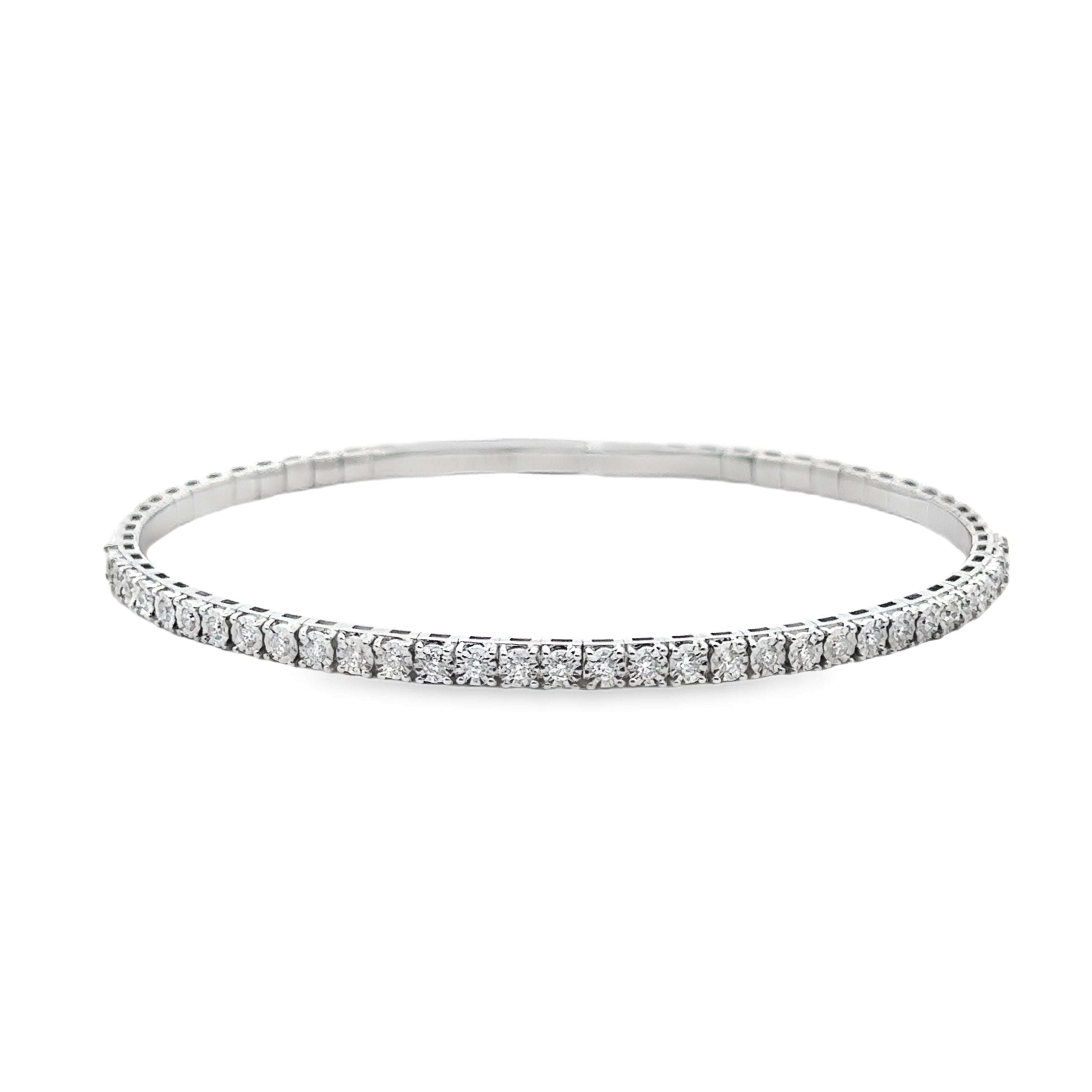 Sterling Silver 0.50CTW. Lab-Grown Diamond Flexi Bangle Bracelet on a white background