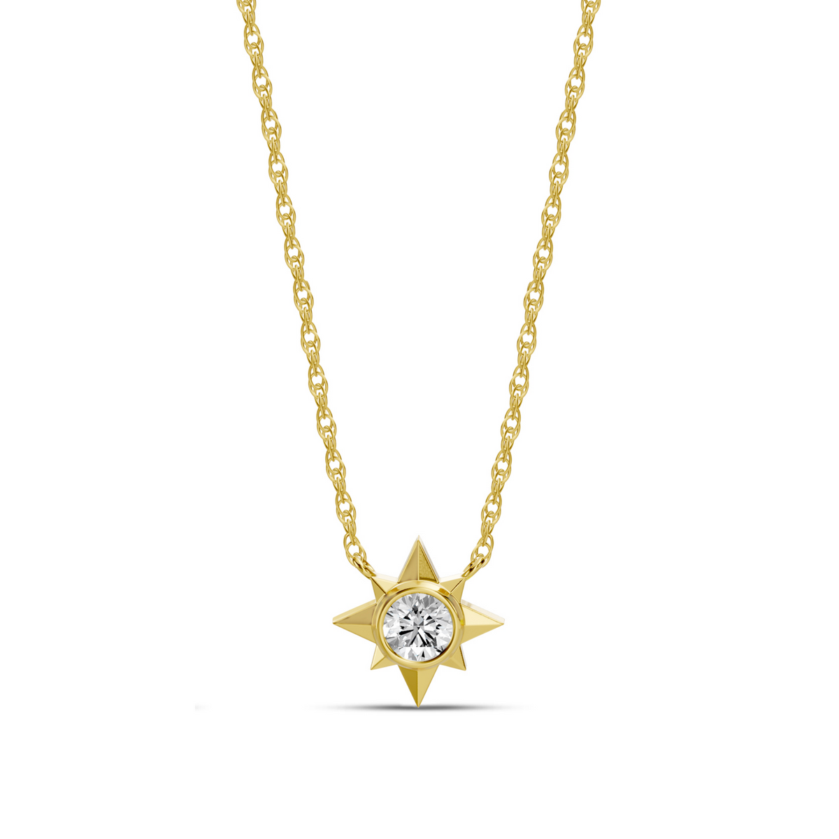 10K Yellow Gold 0.2CT. Lab-Grown Diamond Star Necklace