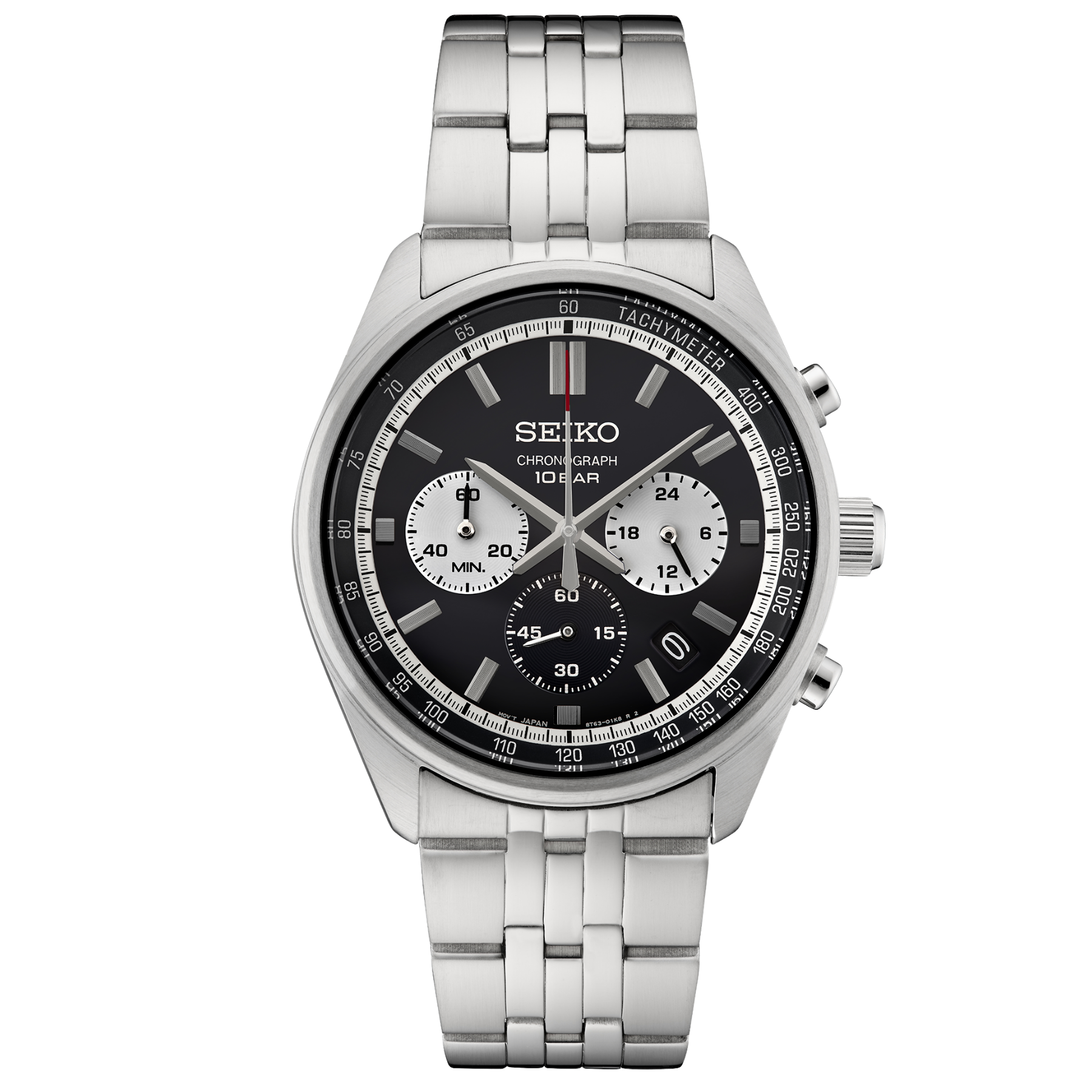 Seiko Chronograph black dial watch 