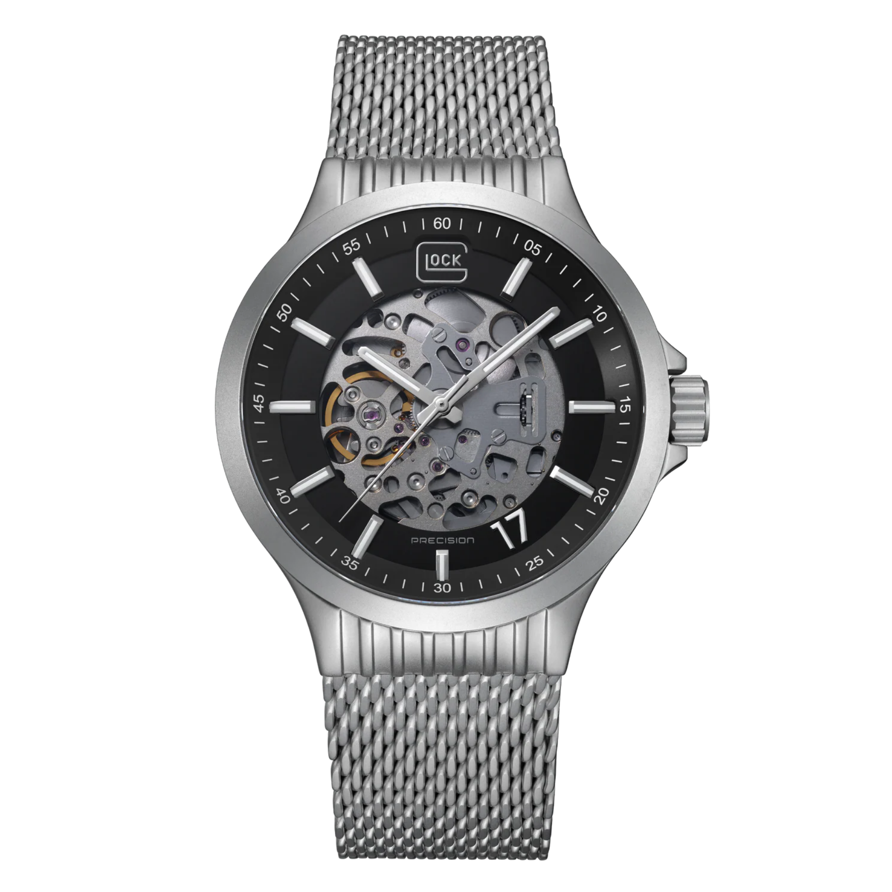 Sandblasted Stainless Steel  Sapphire Crystal Automatic Glock Watch