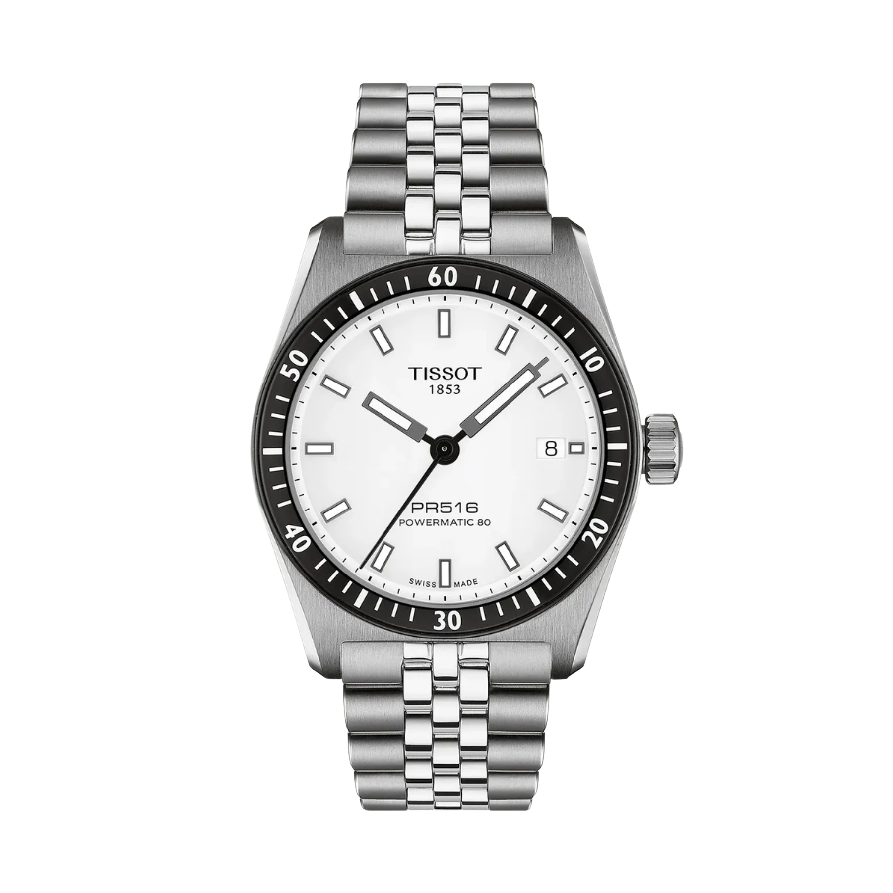 Tissot Powermatic watch on a transparent background 