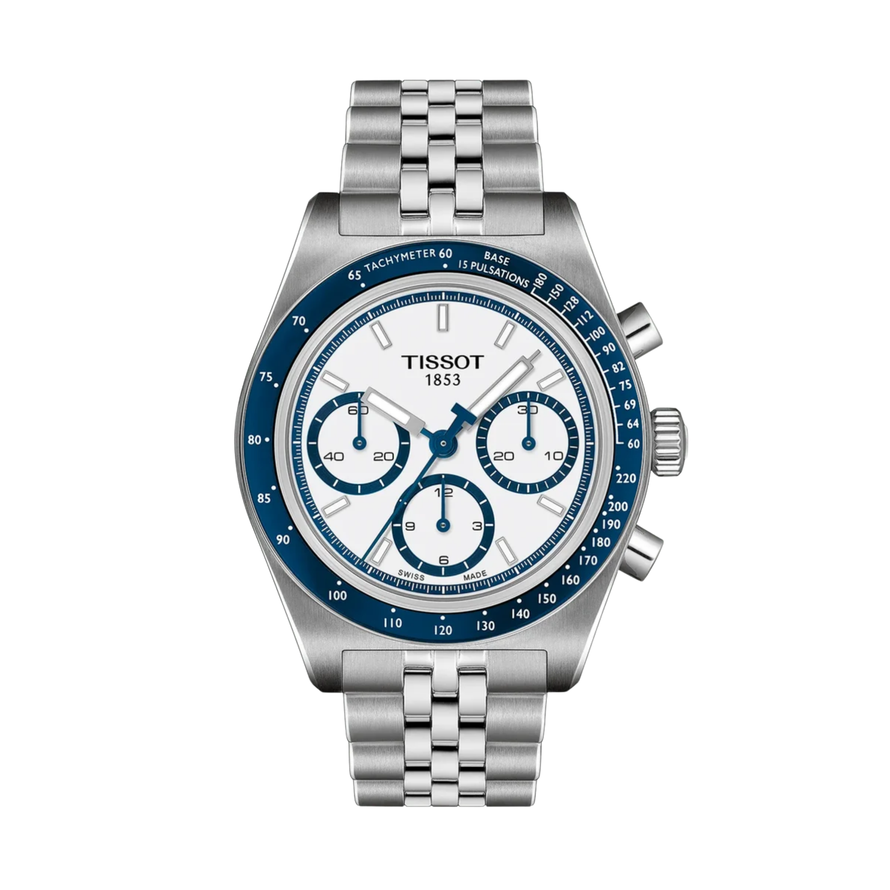 Tissot PR516 Men's 41mm Swiss Automatic Chronograph White Dial Watch