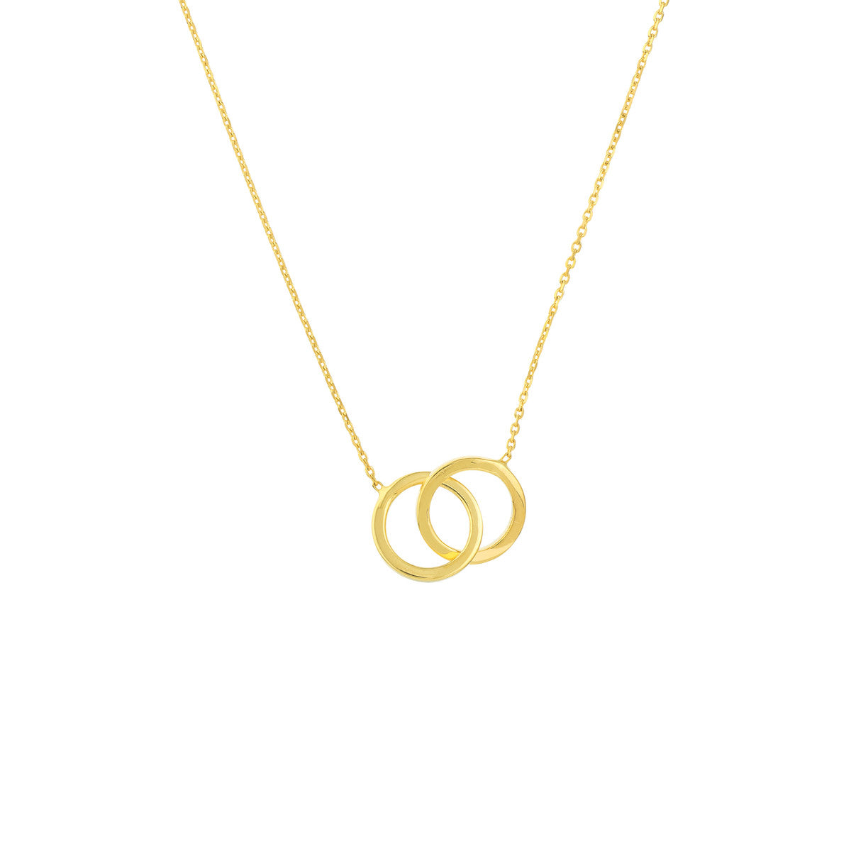 Full chain 14K Yellow Gold Interlocked Circles Necklace
