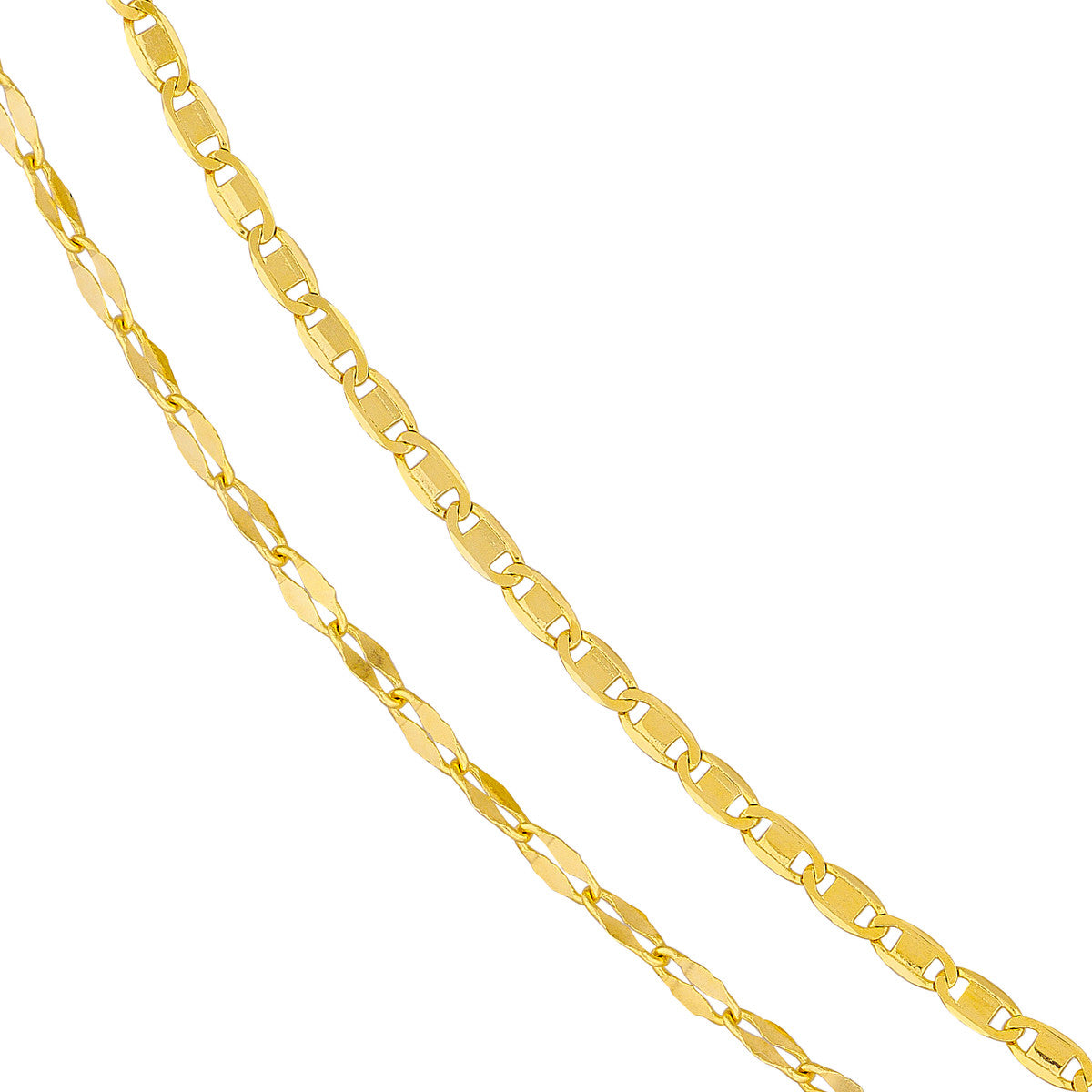 Upclose 14K Yellow Gold Valentino and Hammered Forzentina Layered Chain