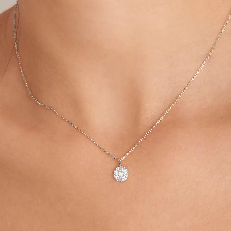 Ania Haie Silver Glam Disc Pendant Necklace