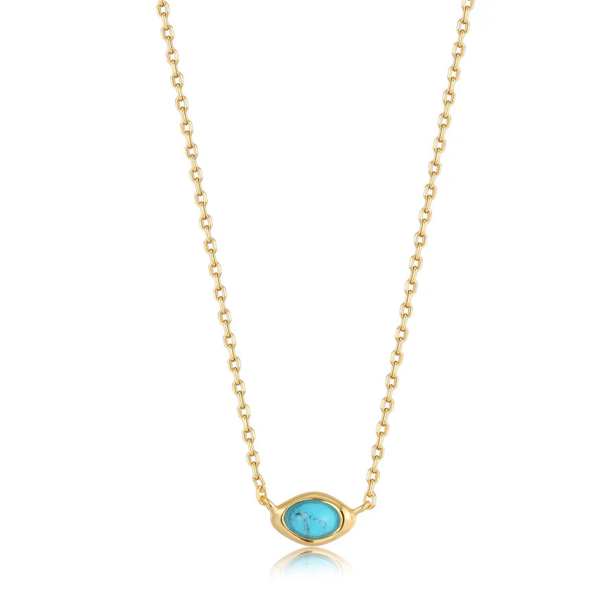 Ania Haie Gold-Plated Turquoise Wave Necklace