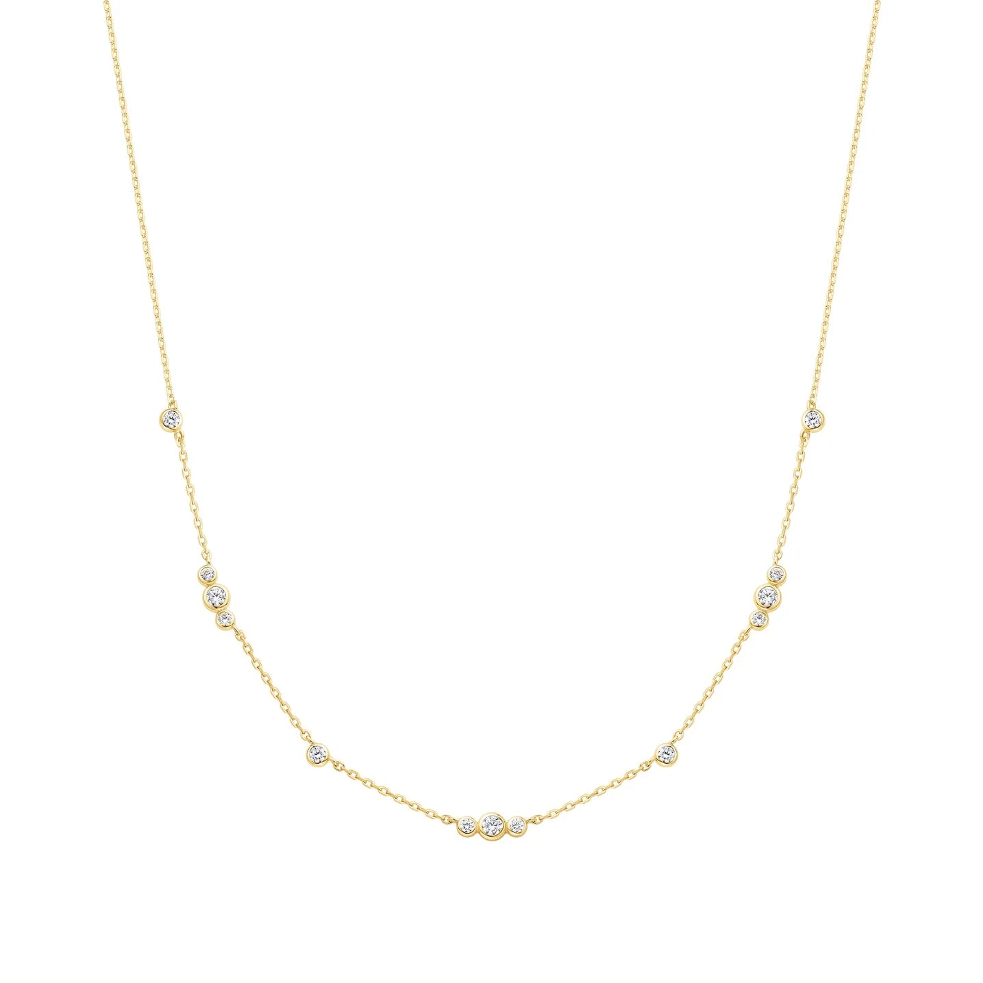 ania haie sterling silver 14k gold plated station necklace on a white background 