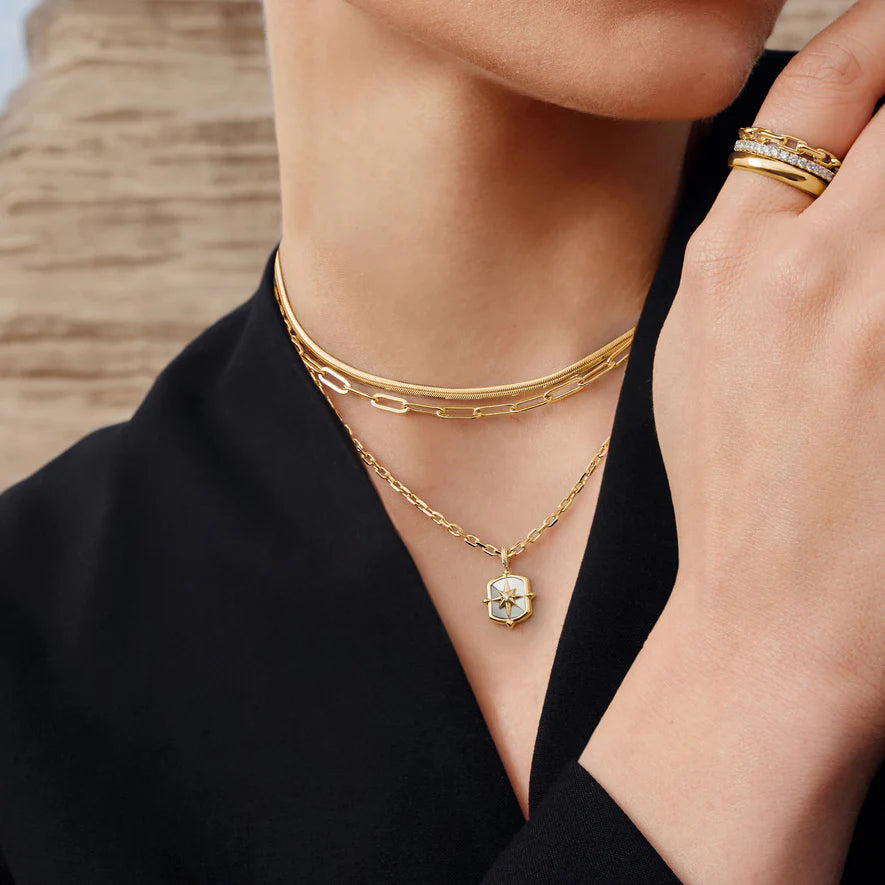 Alternate Model View Ania Haie Gold Paper Clip Chain Necklace