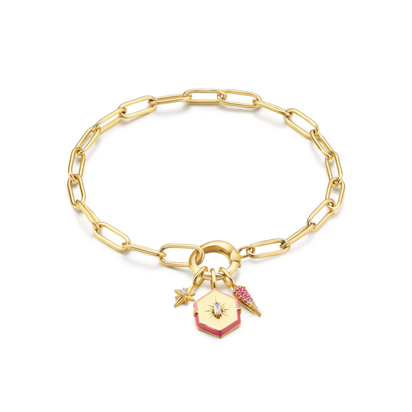 Ania Haie 14K Yellow Gold-Plated Ombré Pink Charm