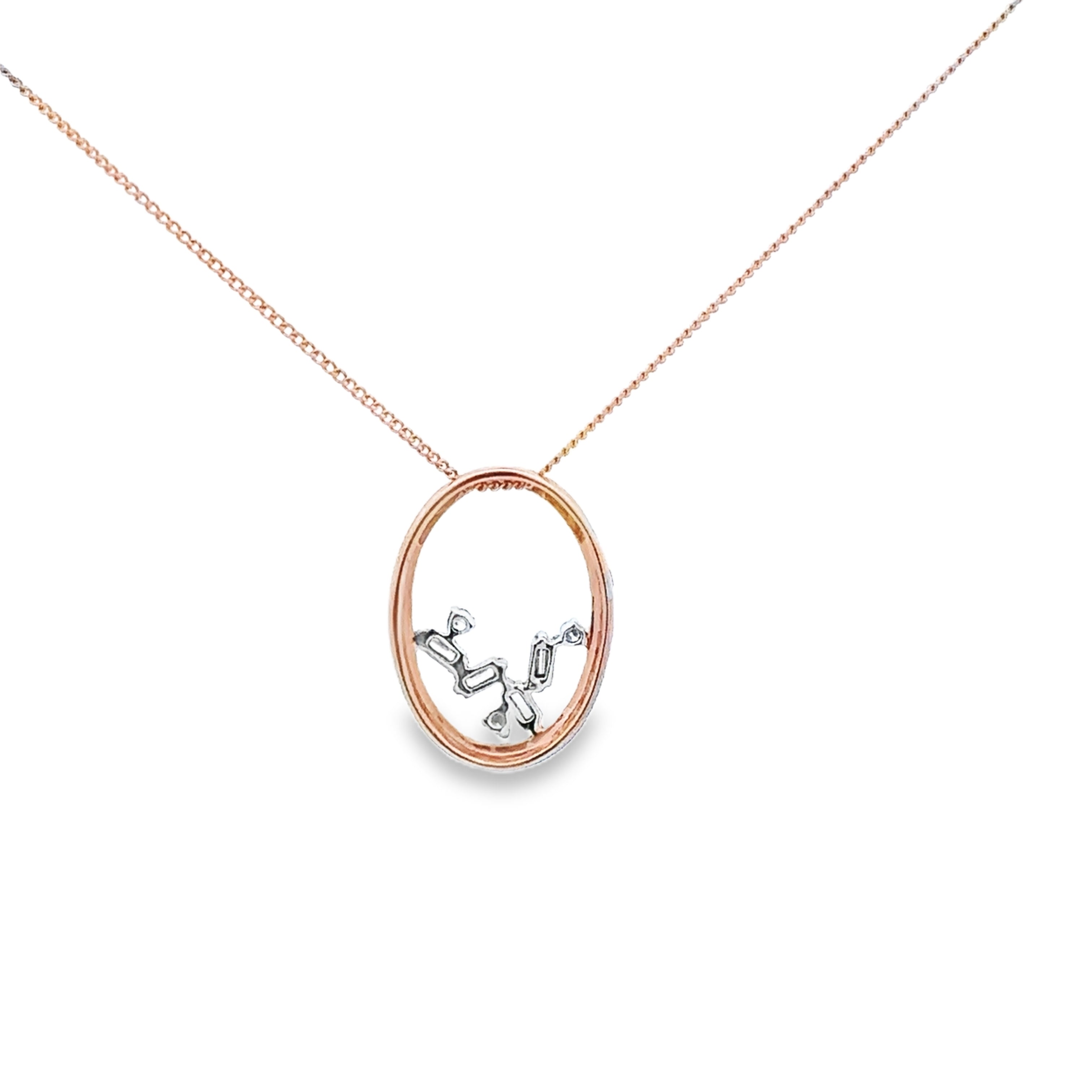 14K Rose Gold 1/20CT. Assorted Diamond Pendant