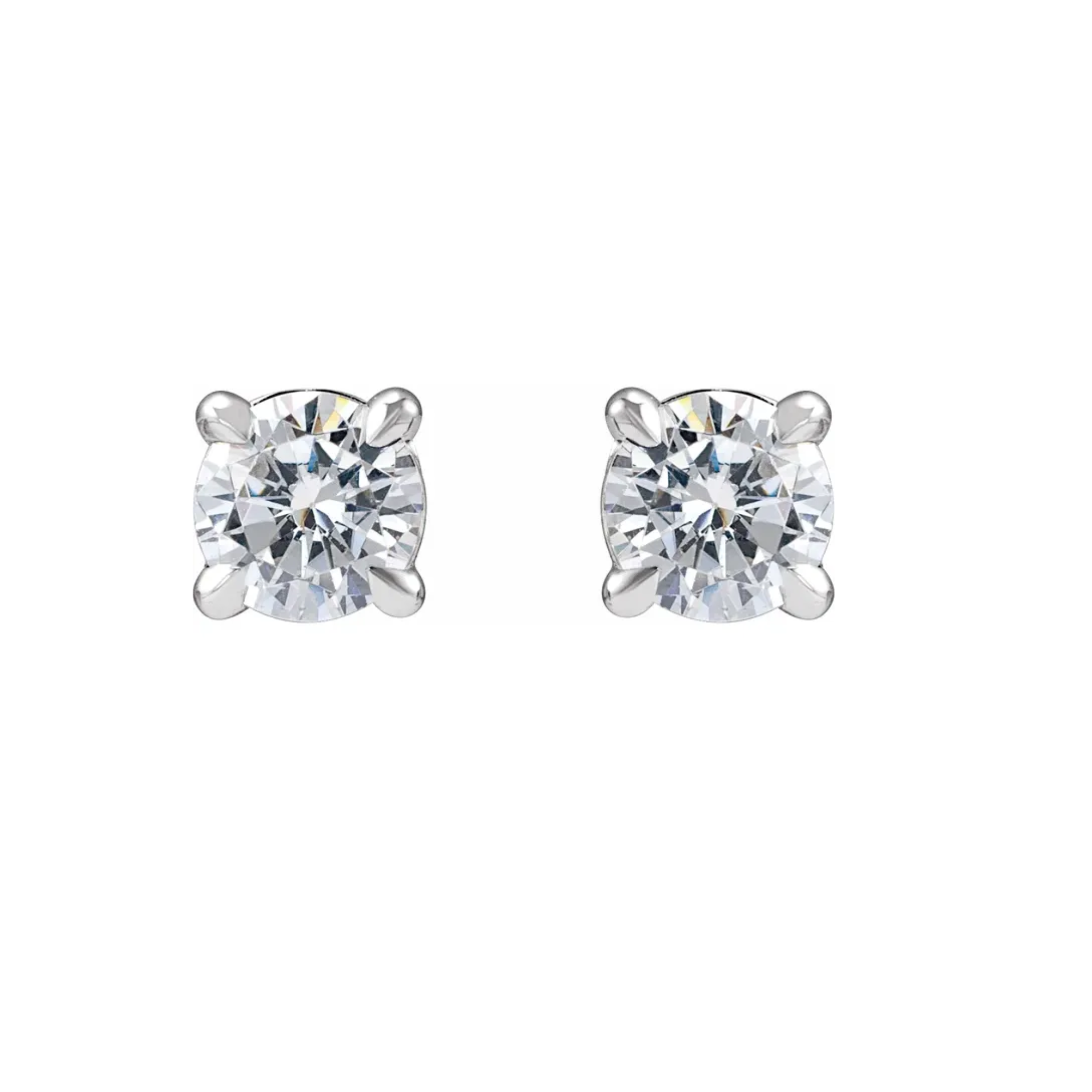 14K White Gold 1CT. Lab-Grown Diamond Stud Earrings