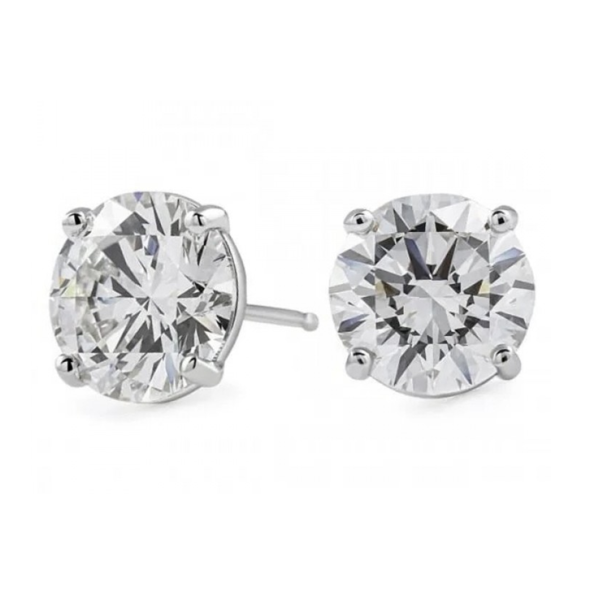 14K White Gold 5 1/2 CTW. Lab-Grown Diamond Martini Stud Earrings