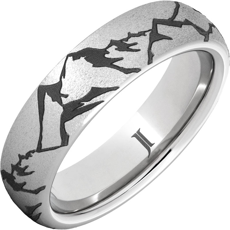 Front View Serinium® High Country 6MM Ring With Stone Finish