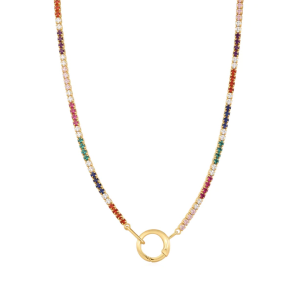 Ania Haie 14K Yellow Gold Plated Charm Connector Rainbow Chain Necklace