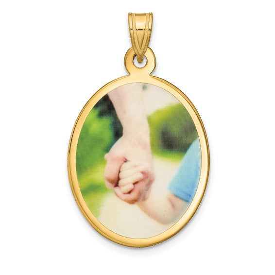 Sterling Silver CUSTOMIZABLE Oval-Frame Photo Pendant
