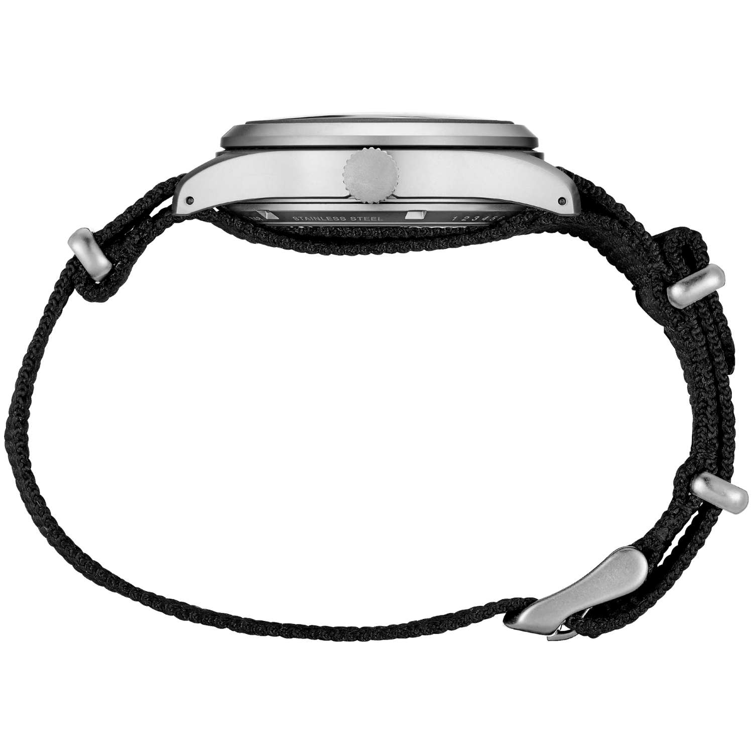 SEIKO 5 Sports Retro Men's Automatic Black Dial Watch with Black Nylon Strap
