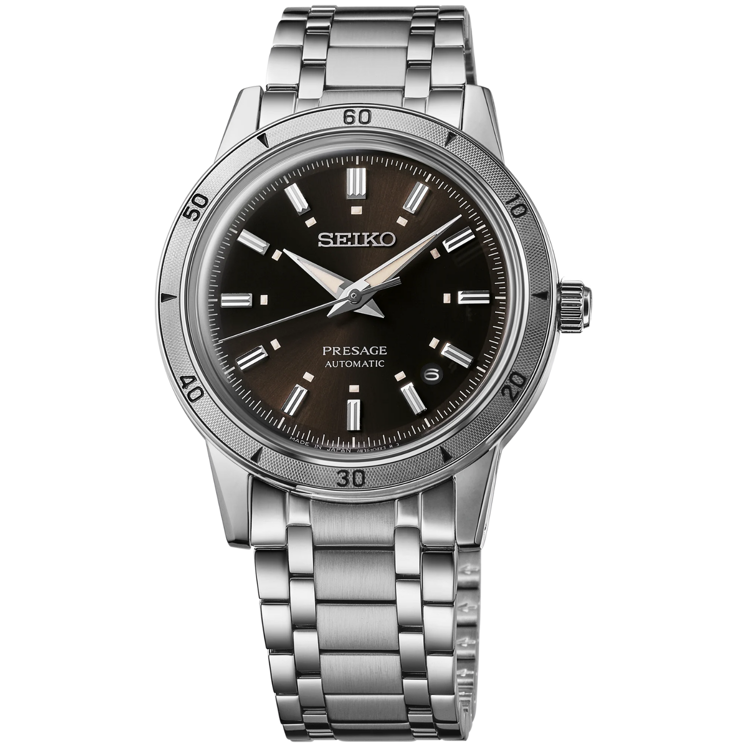 SEIKO Presage 60's Style Automatic Stainless Steel Brown Dial Watch