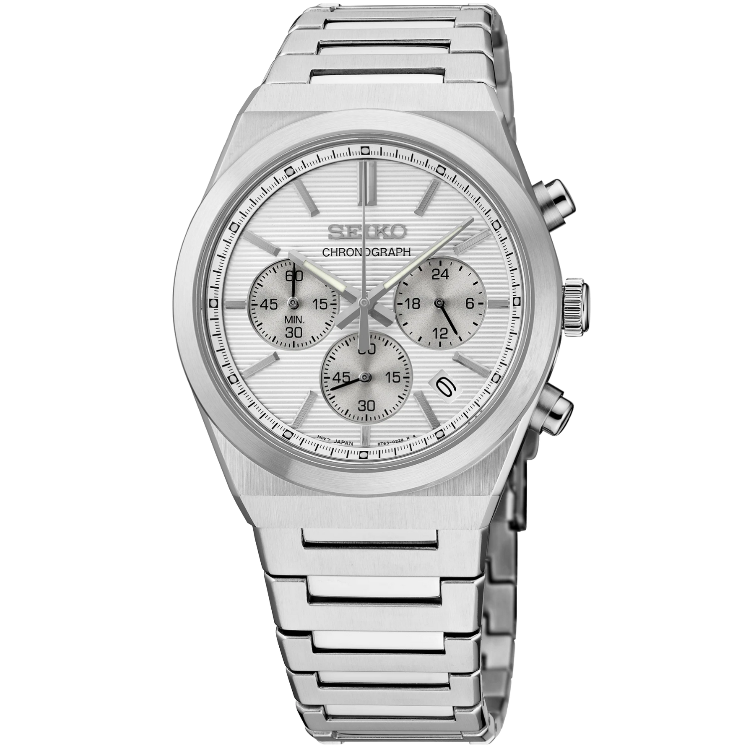 SEIKO Essentials Men's Stainless Steel Quartz Cronograph Silver Dial Watch