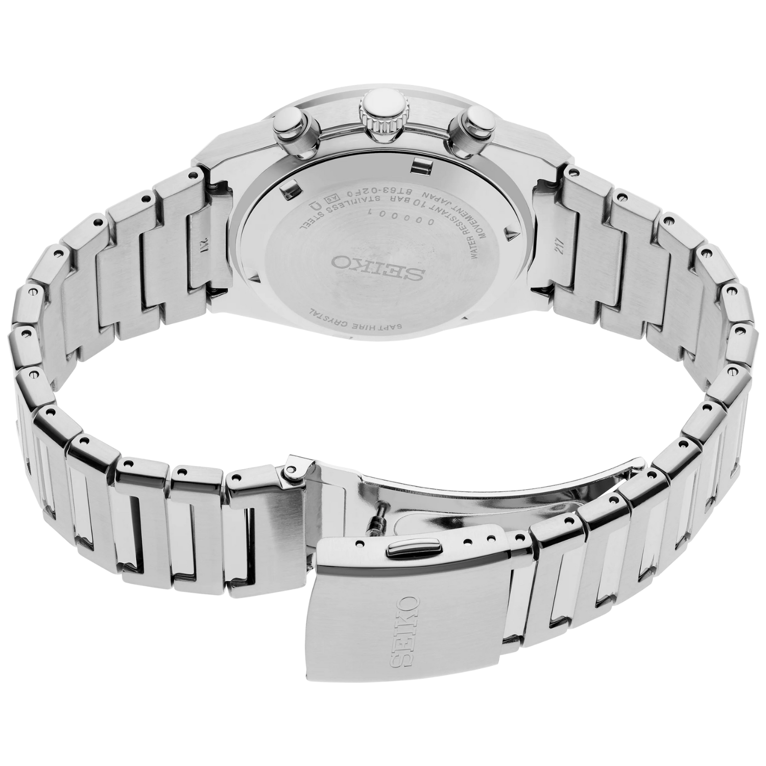 SEIKO Essentials Men's Stainless Steel Quartz Cronograph Silver Dial Watch