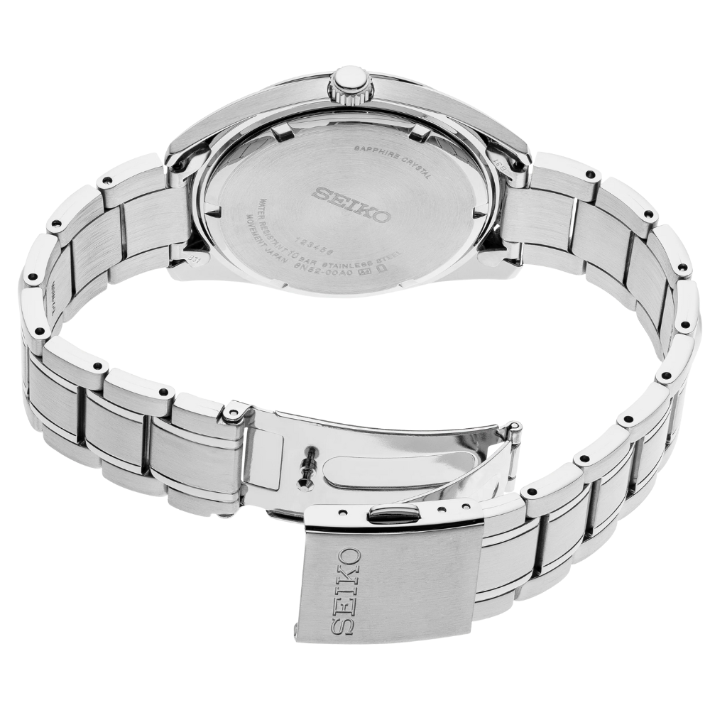 SEIKO Essentials Men's Stainless Steel Quartz Blue Dial Watch