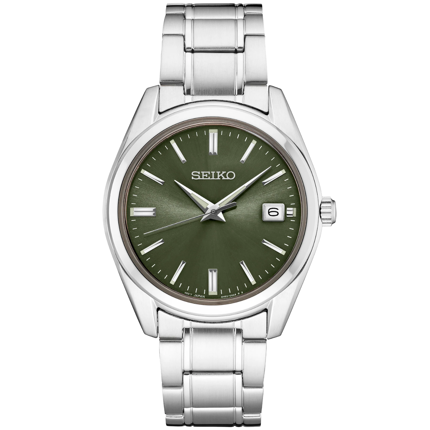 SEIKO Essentials Men's Quartz Stainless Steel Green Dial Watch