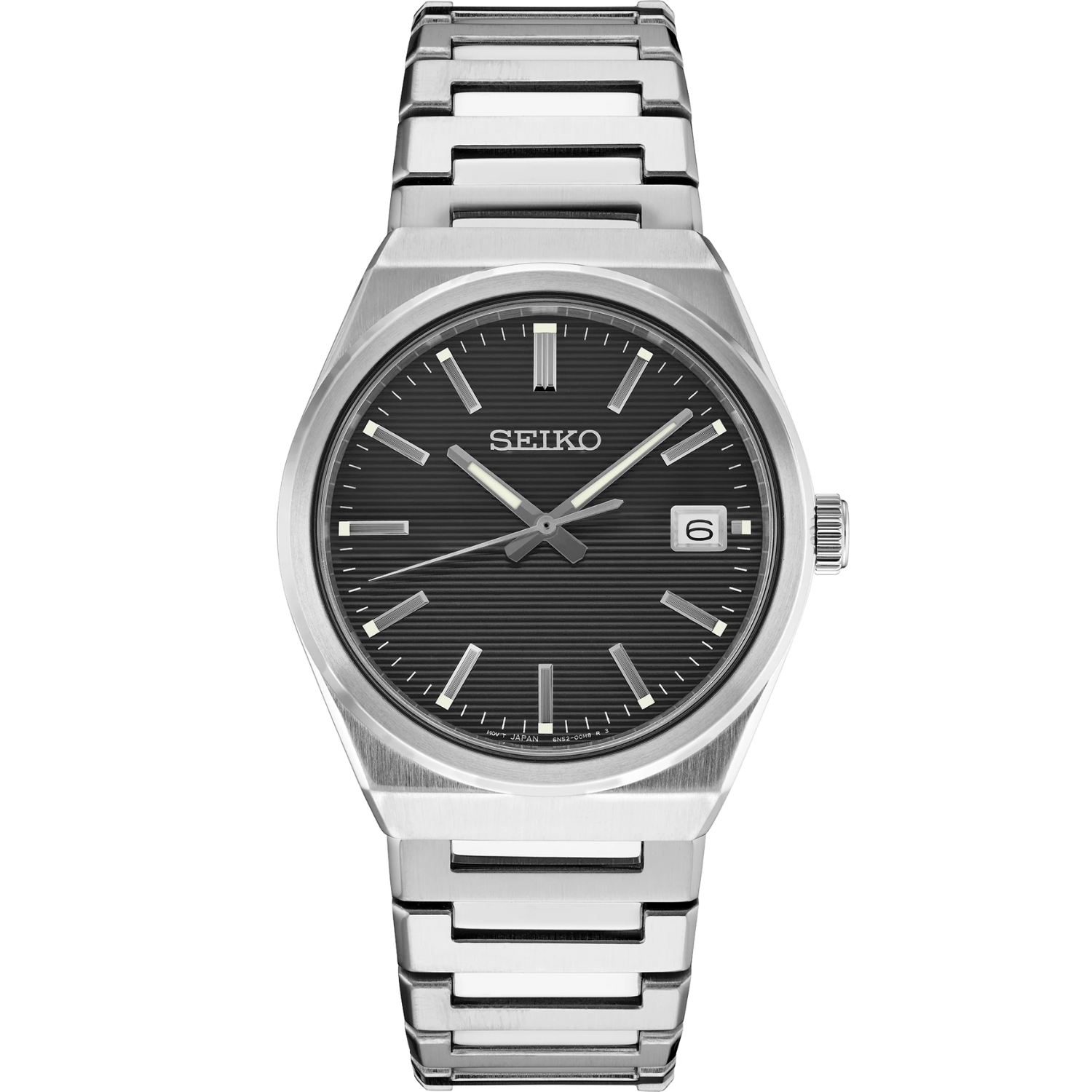 SEIKO Essentials Men's Stainless Steel Quartz Black Dial Watch