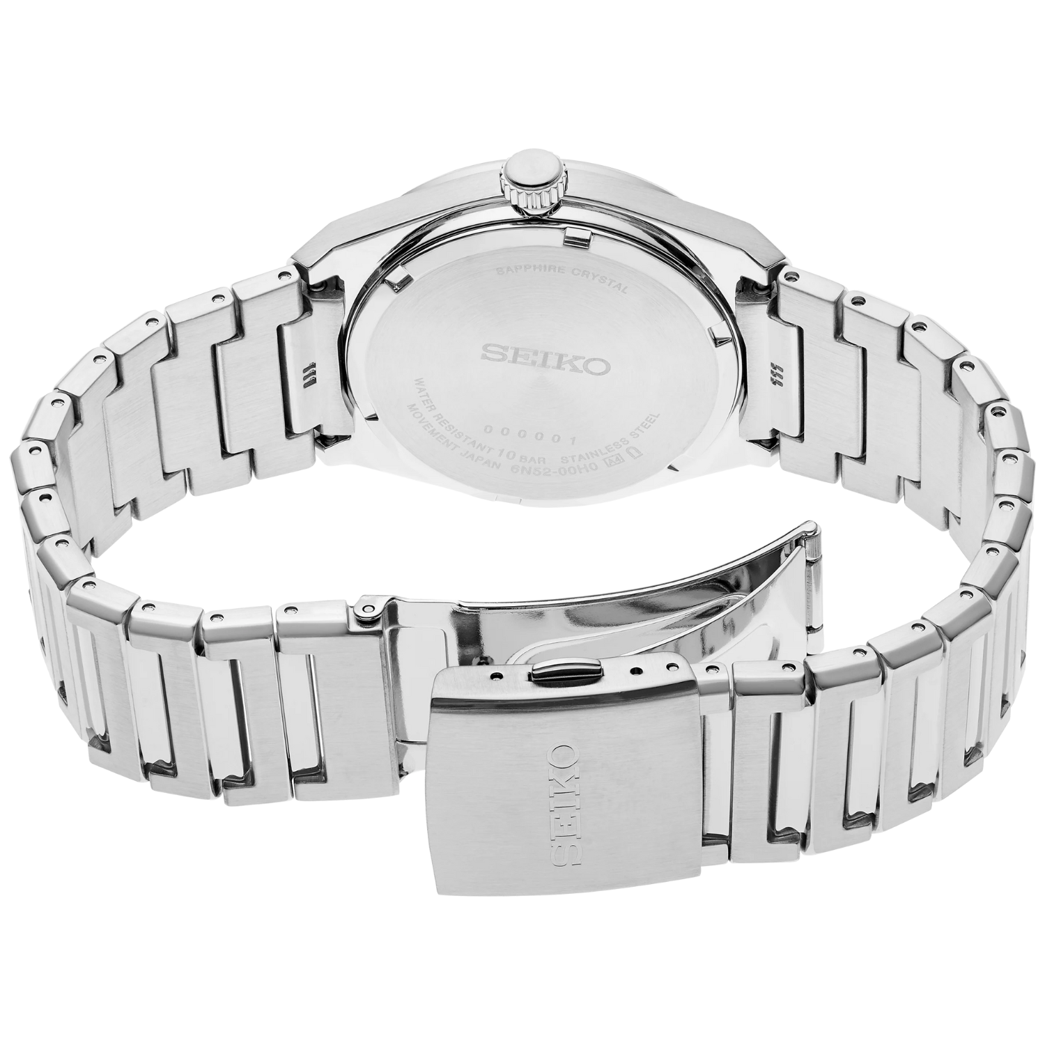 SEIKO Essentials Men's Stainless Steel Quartz Black Dial Watch