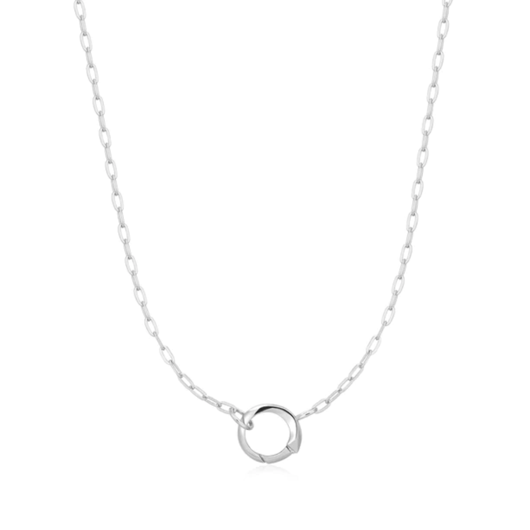 Ania Haie Sterling Silver Mini Link Charm Chain Connector Necklace