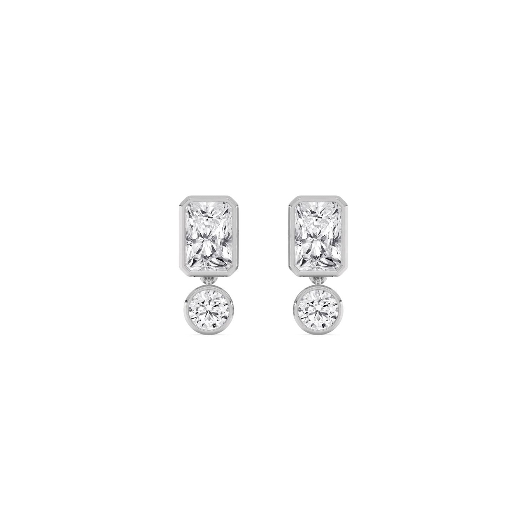 Earrings on white background