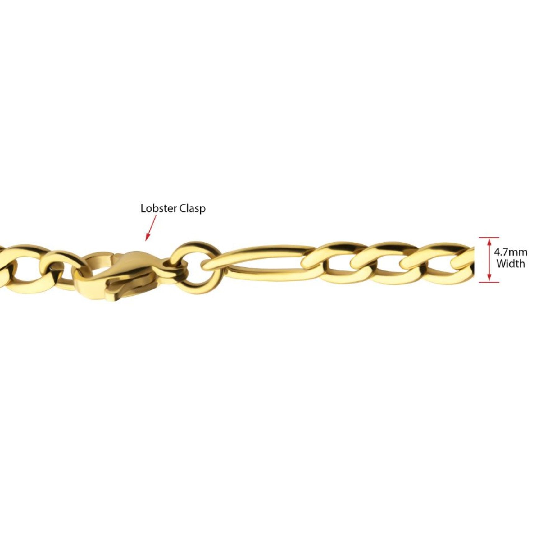 inox chain showing dimensions 
